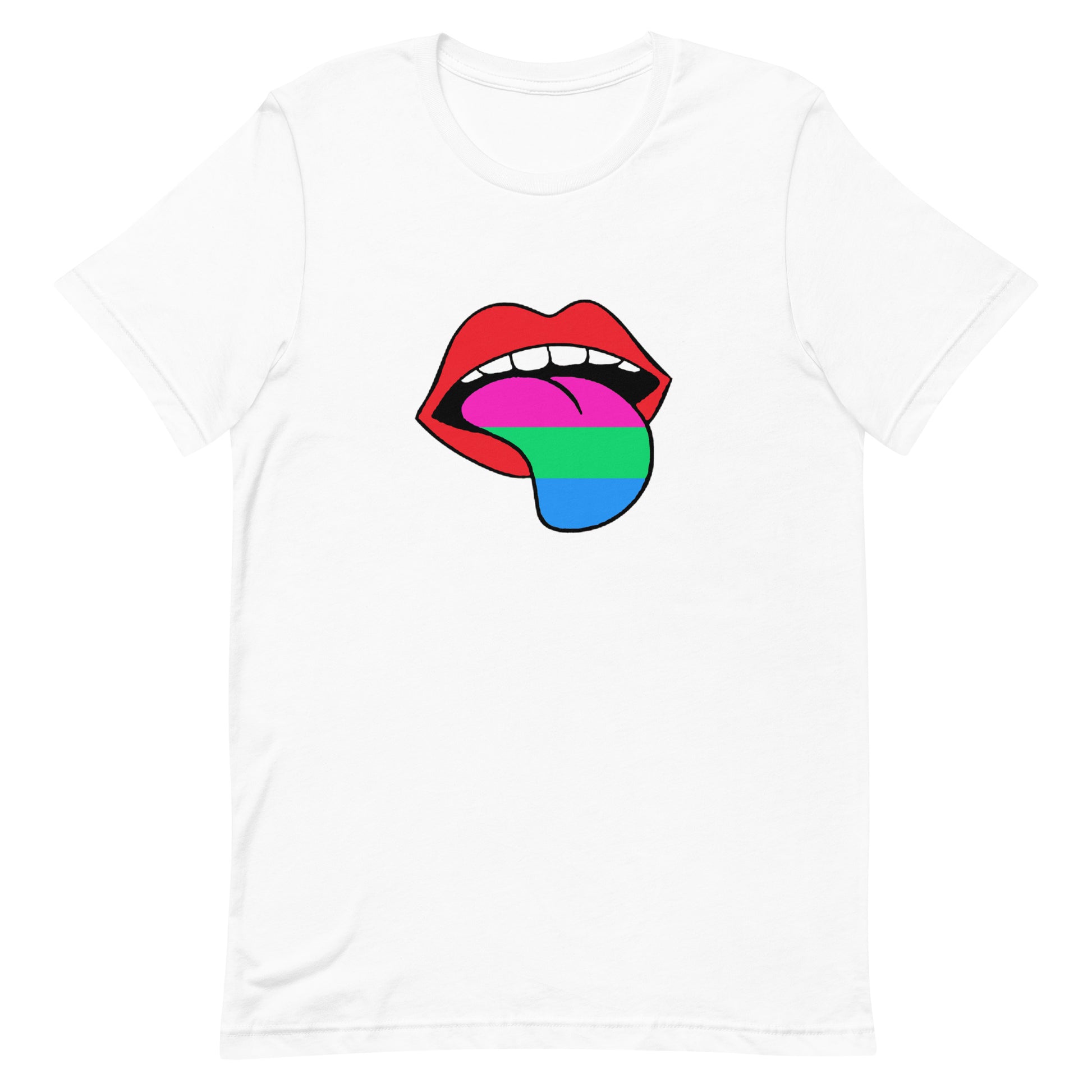 Polysexual Poly Pride T-Shirt - Tongue White Polysexual unisex-staple-t-shirt-white-front-63ba1cf4de084