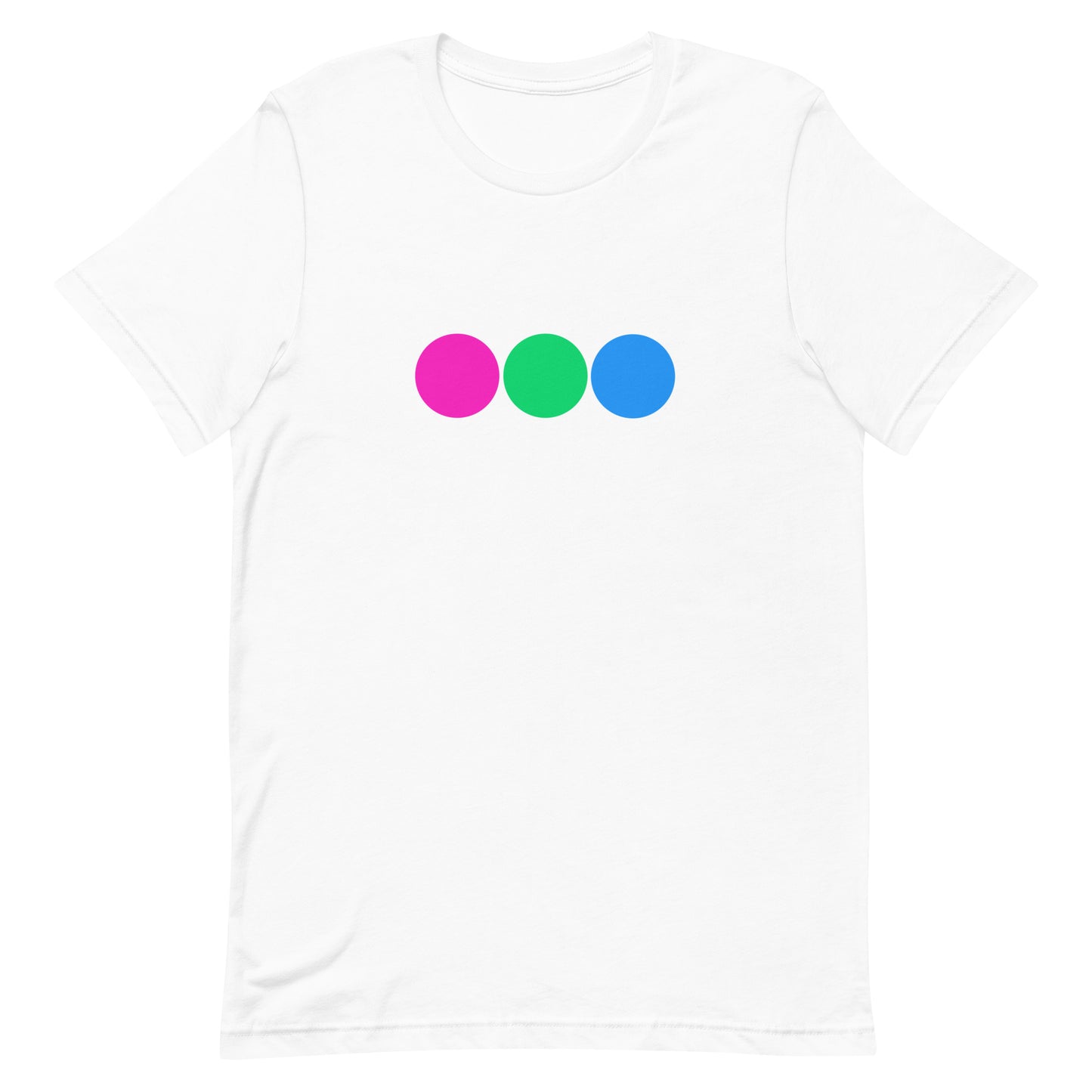 Polysexual Poly Pride T-Shirt - Circles White Polysexual unisex-staple-t-shirt-white-front-63bb6818678b2