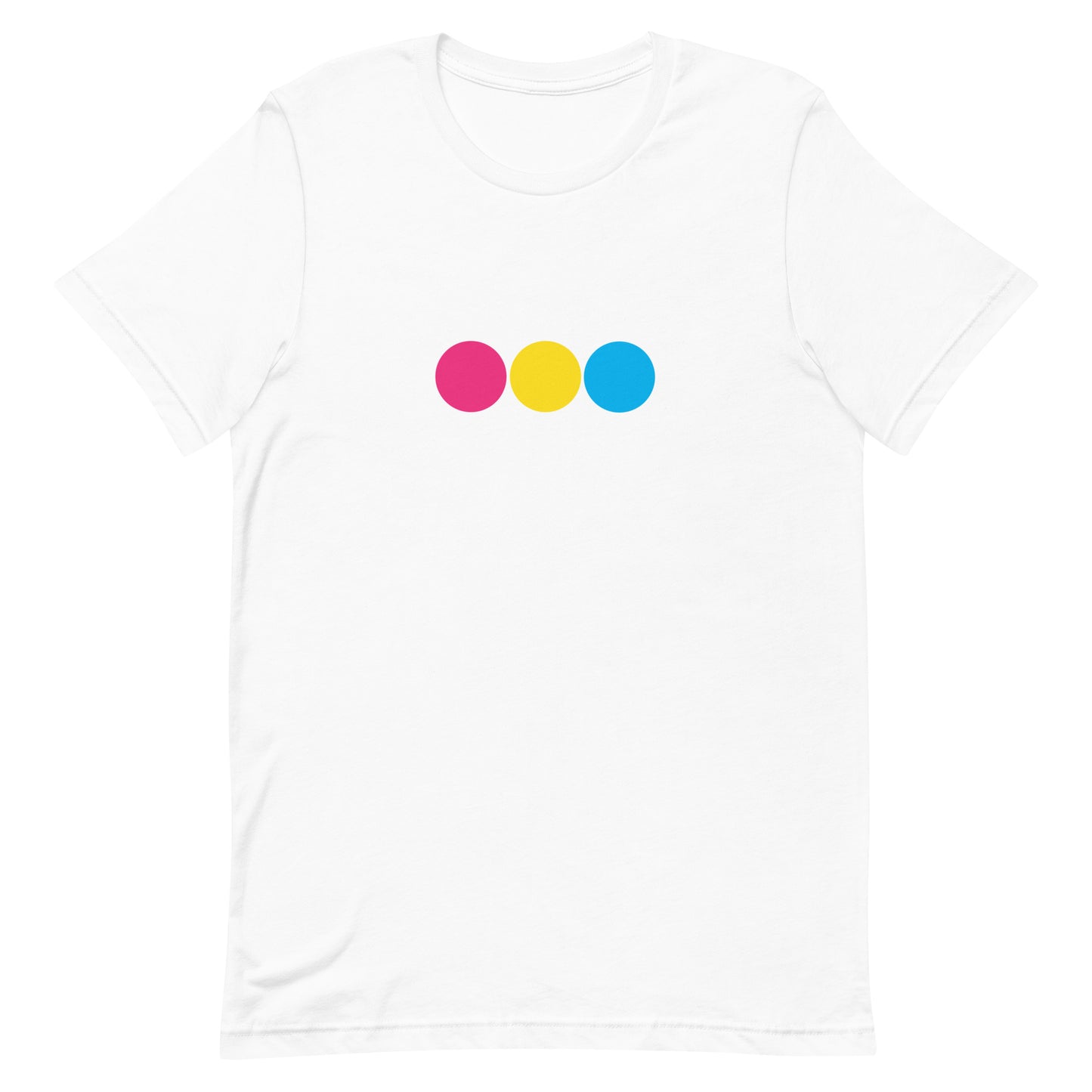 Pansexual Pan Pride T-Shirt - Circle White Pansexual unisex-staple-t-shirt-white-front-63bb6d9ab8acb