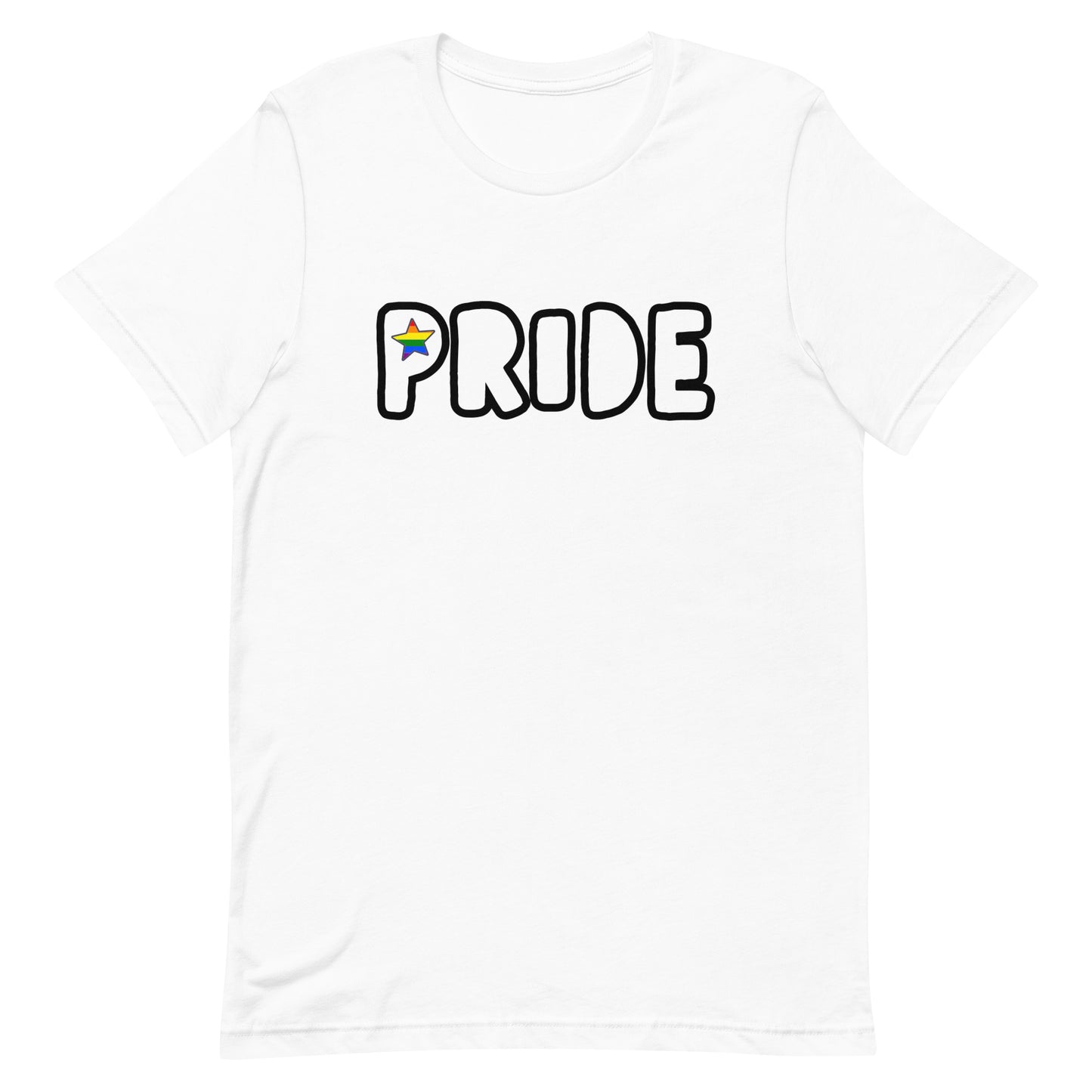 LGBTQ Pride T-Shirt - Pride Star White Pride unisex-staple-t-shirt-white-front-63bcc03b9b9e6