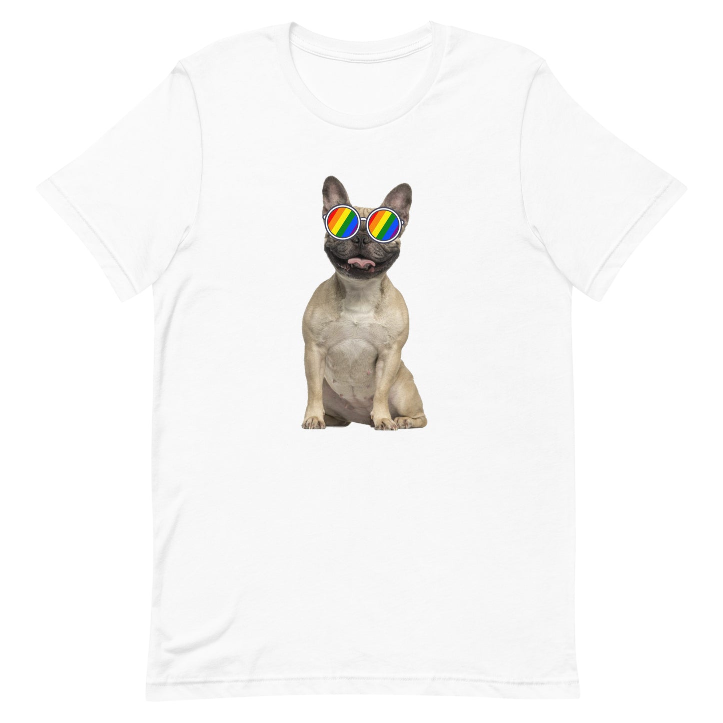 LGBTQ Pride T-Shirt - Frenchie White Pride unisex-staple-t-shirt-white-front-63ebc52e95422