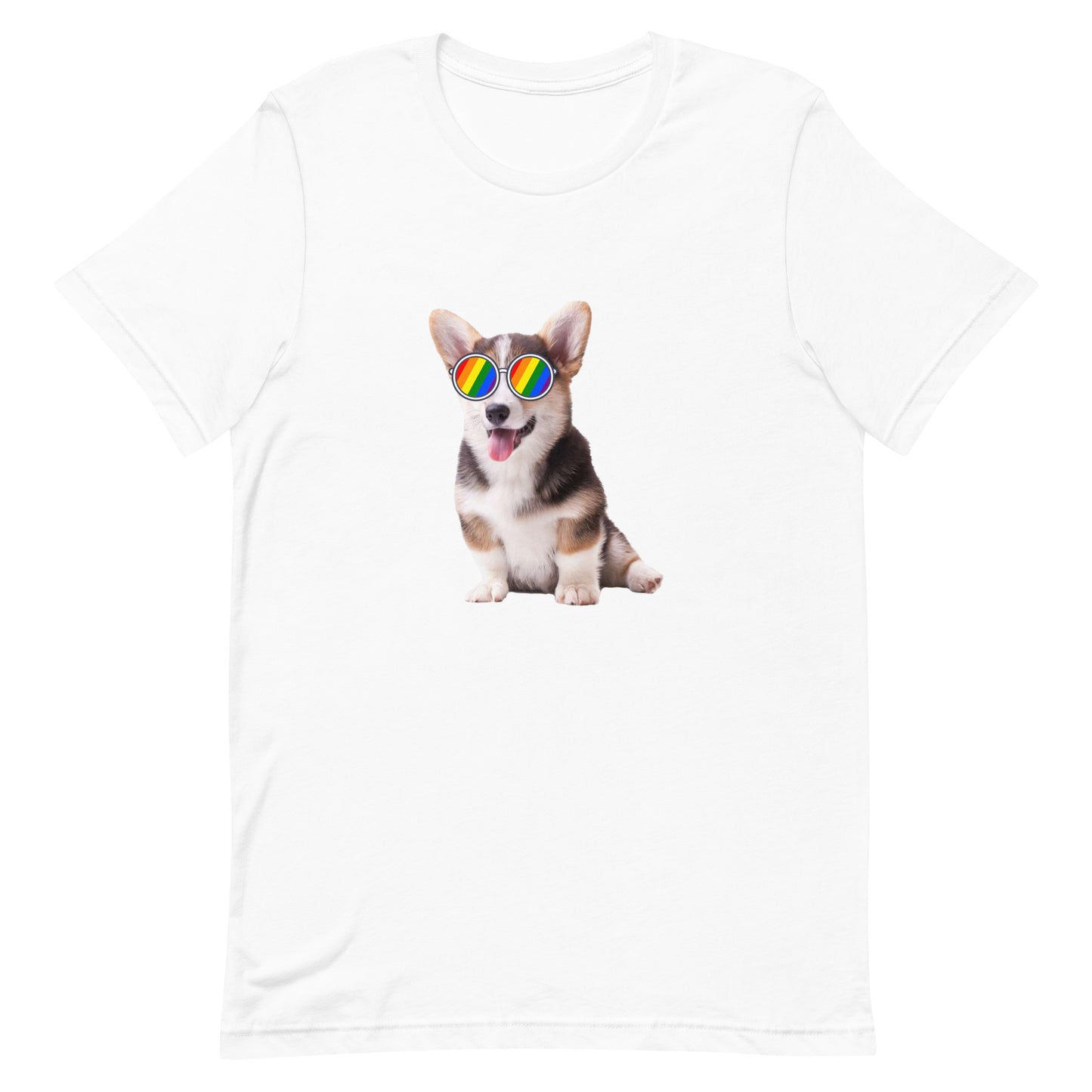 LGBTQ Pride T-Shirt - Corgi White unisex-staple-t-shirt-white-front-63ebc71566f8d