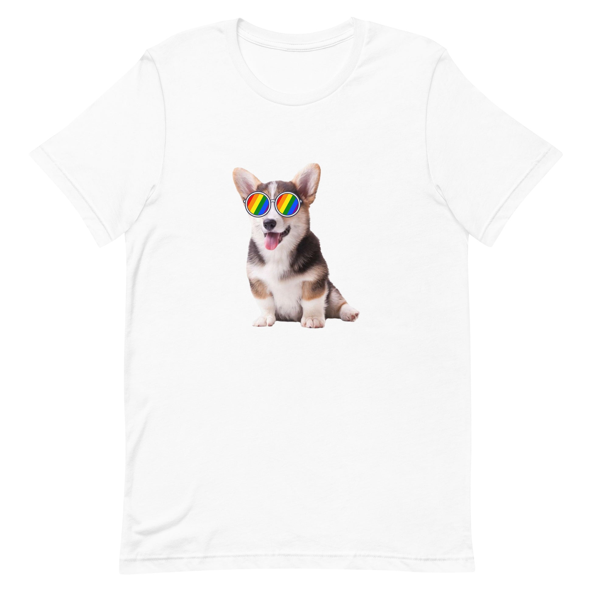 LGBTQ Pride T-Shirt - Corgi White unisex-staple-t-shirt-white-front-63ebc71566f8d