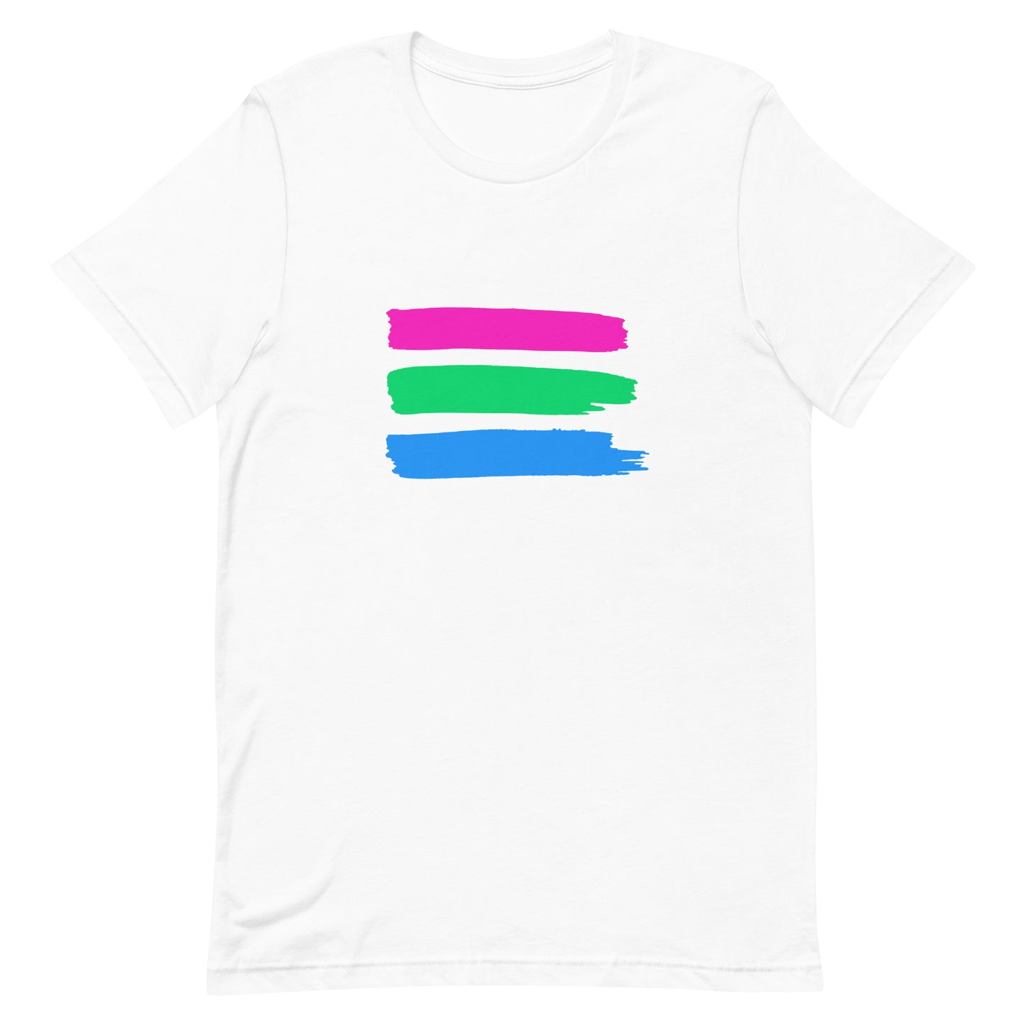 Polysexual Poly Pride T-Shirt - Paint Stripes White Polysexual unisex-staple-t-shirt-white-front-63ec3403f3350