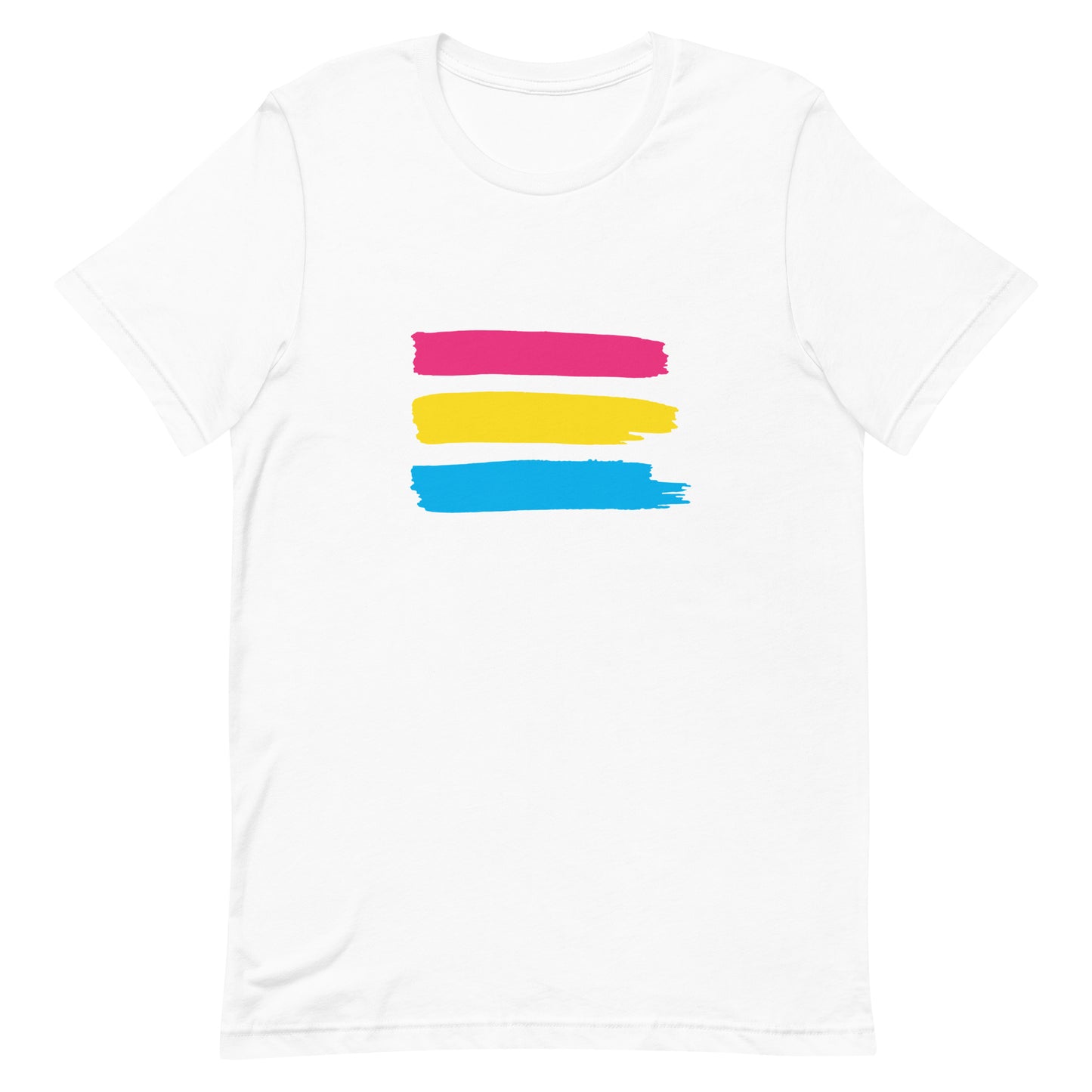 Pansexual Pan Pride T-Shirt - Paint Stripes White Pansexual unisex-staple-t-shirt-white-front-63ec351331954