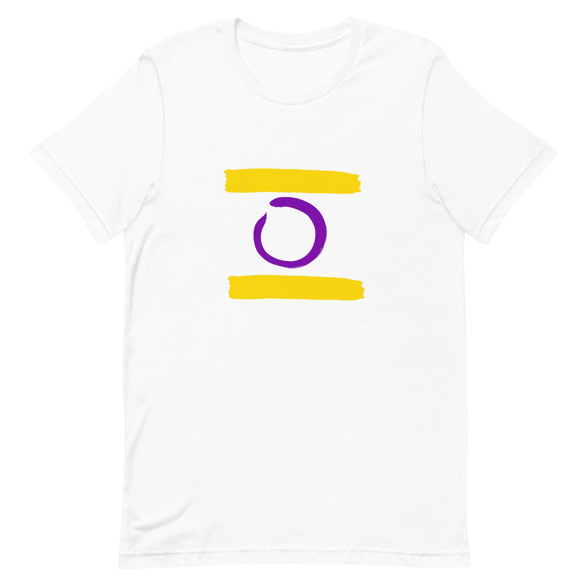 Intersex Pride Shirt - Paint Stripes White Intersex unisex-staple-t-shirt-white-front-63ec37cd61fac