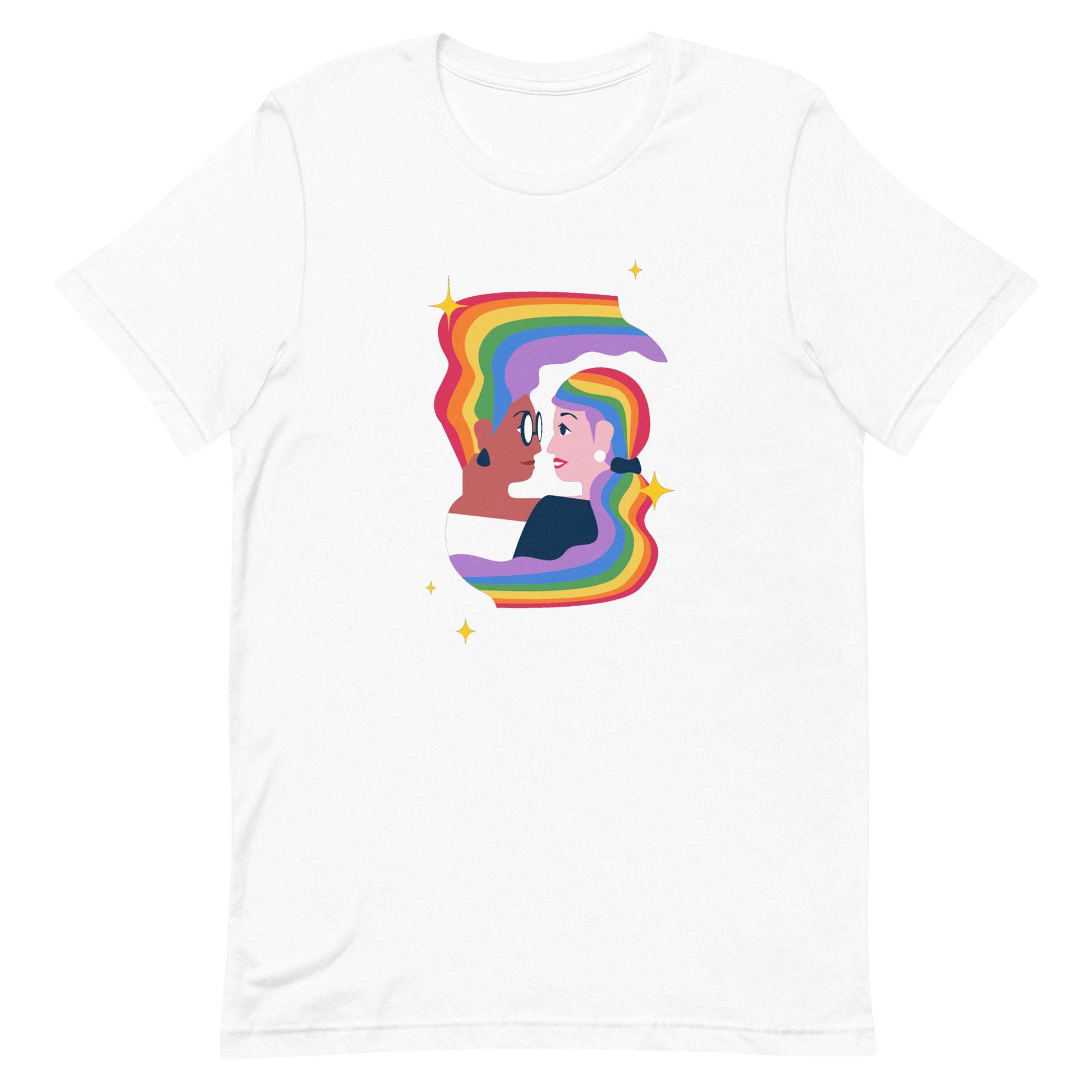 Lesbian Pride T-Shirt - Embrace White Lesbian unisex-staple-t-shirt-white-front-63fff0b1b7594