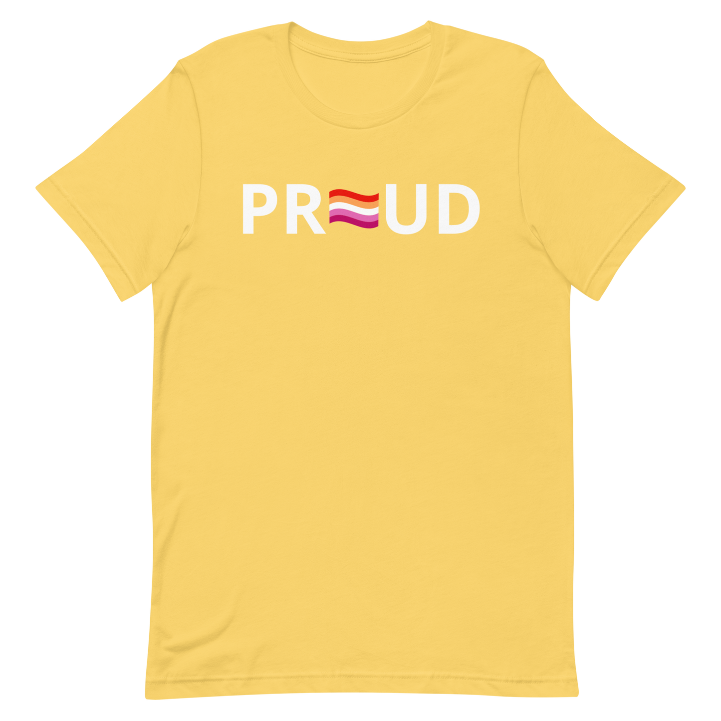 Lesbian Pride T-shirt - Proud Yellow Lesbian unisex-staple-t-shirt-yellow-front-6312cc1e95bc5