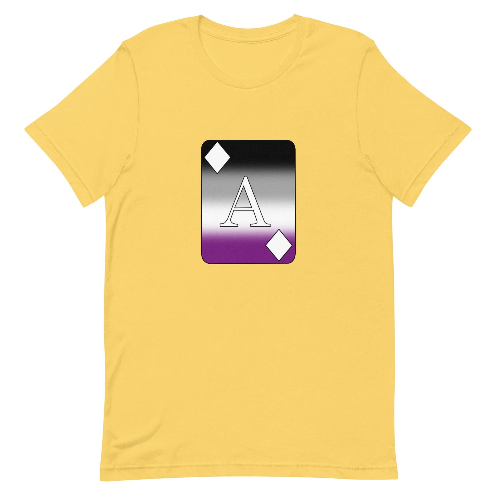 Asexual Ace Pride Shirt Ace Card Yellow Asexual unisex-staple-t-shirt-yellow-front-63b4d229a6695