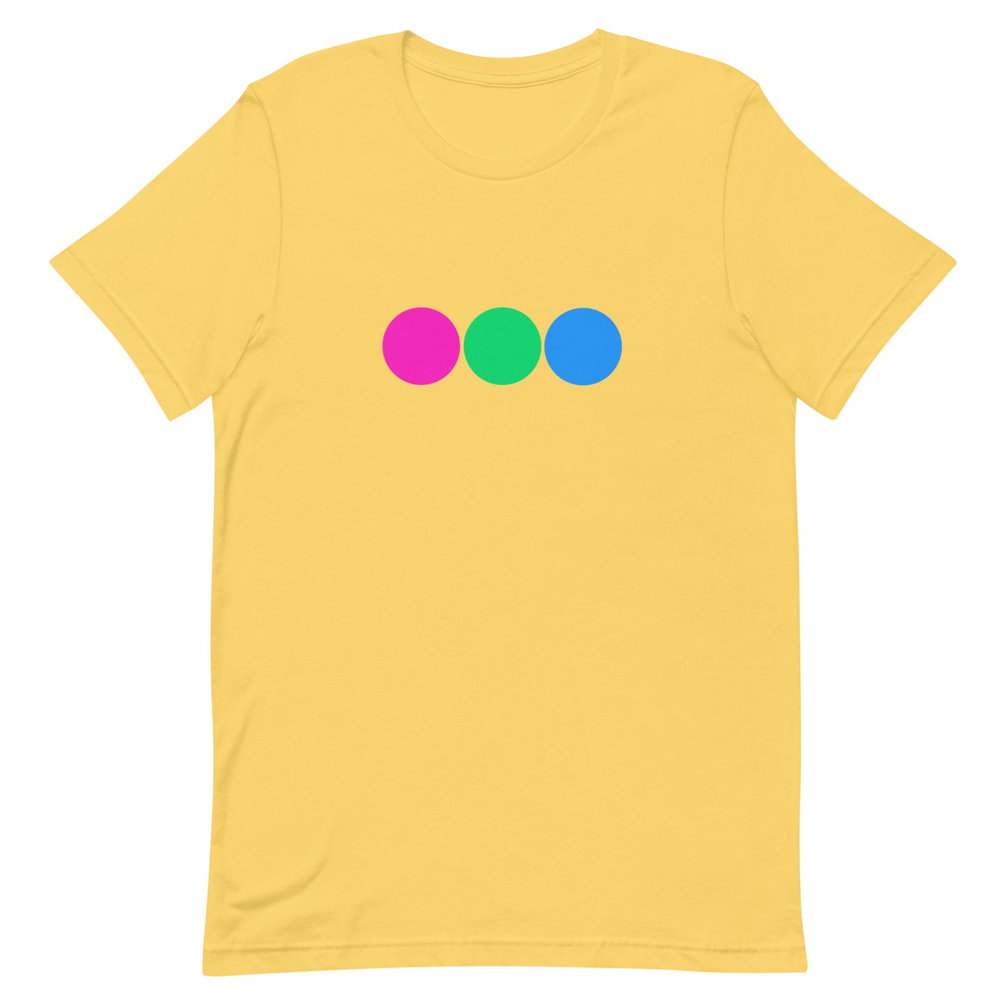 Polysexual Poly Pride T-Shirt - Circles Yellow Polysexual unisex-staple-t-shirt-yellow-front-63bb6818616d6