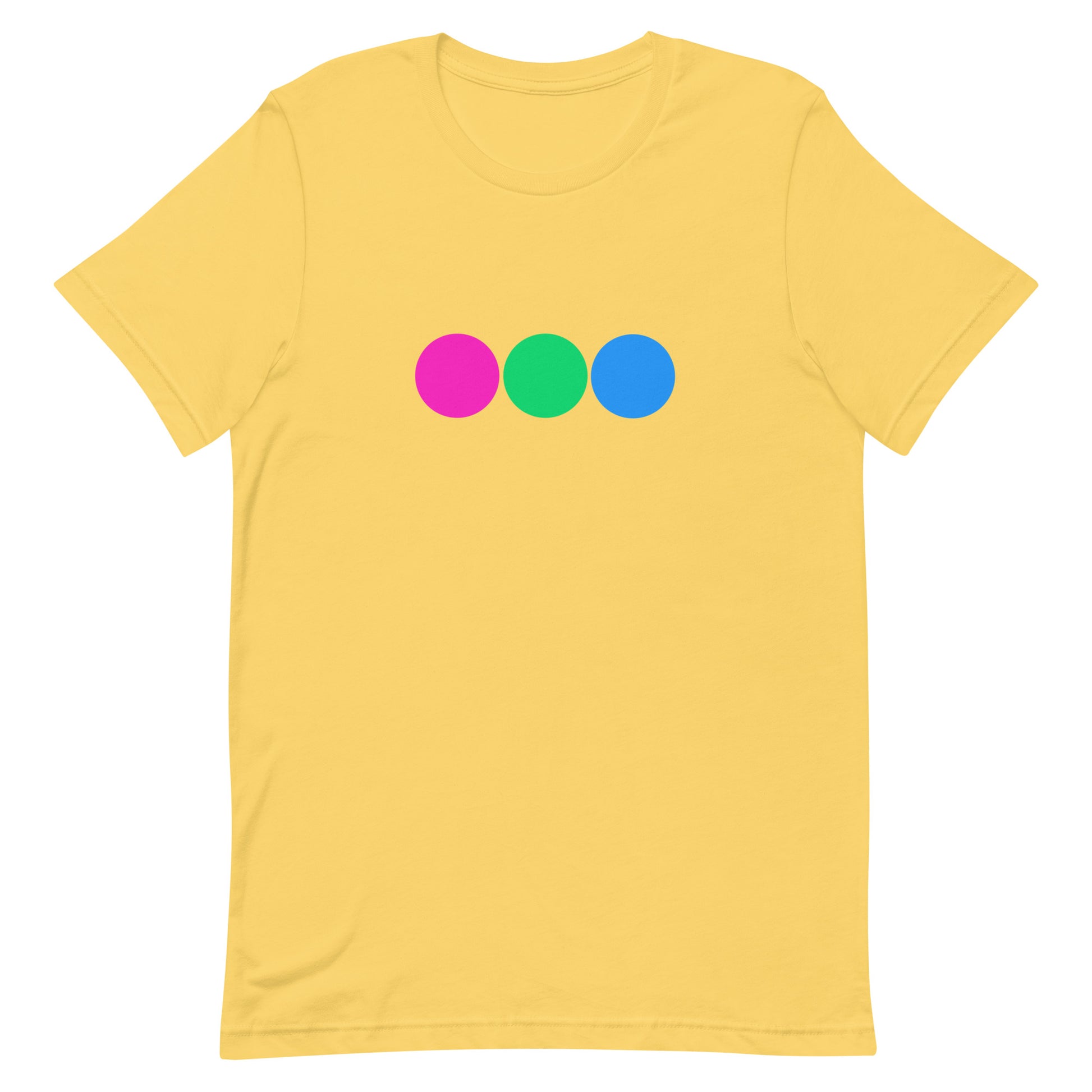 Polysexual Poly Pride T-Shirt - Circles Yellow Polysexual unisex-staple-t-shirt-yellow-front-63bb6818616d6