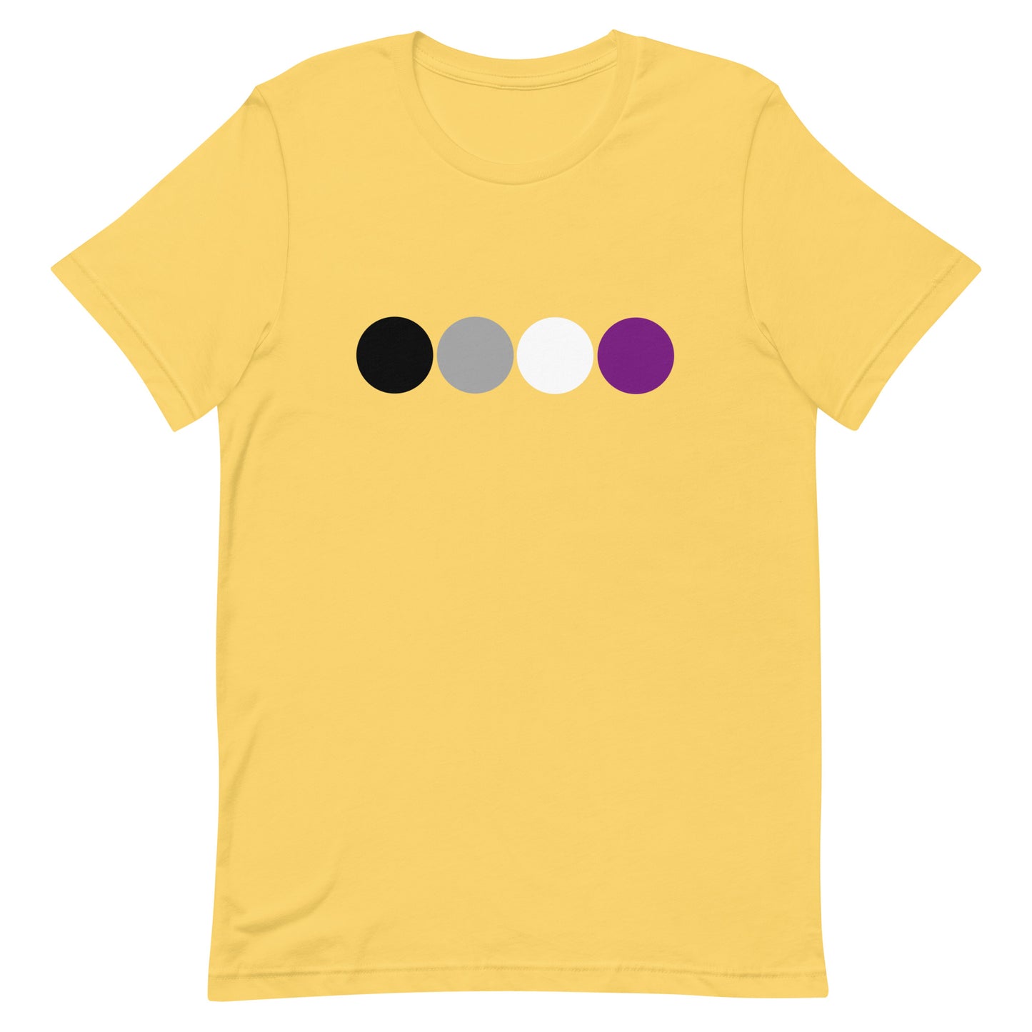 Asexual Ace Pride Shirt Circles Yellow Asexual unisex-staple-t-shirt-yellow-front-63bb69a8a6186