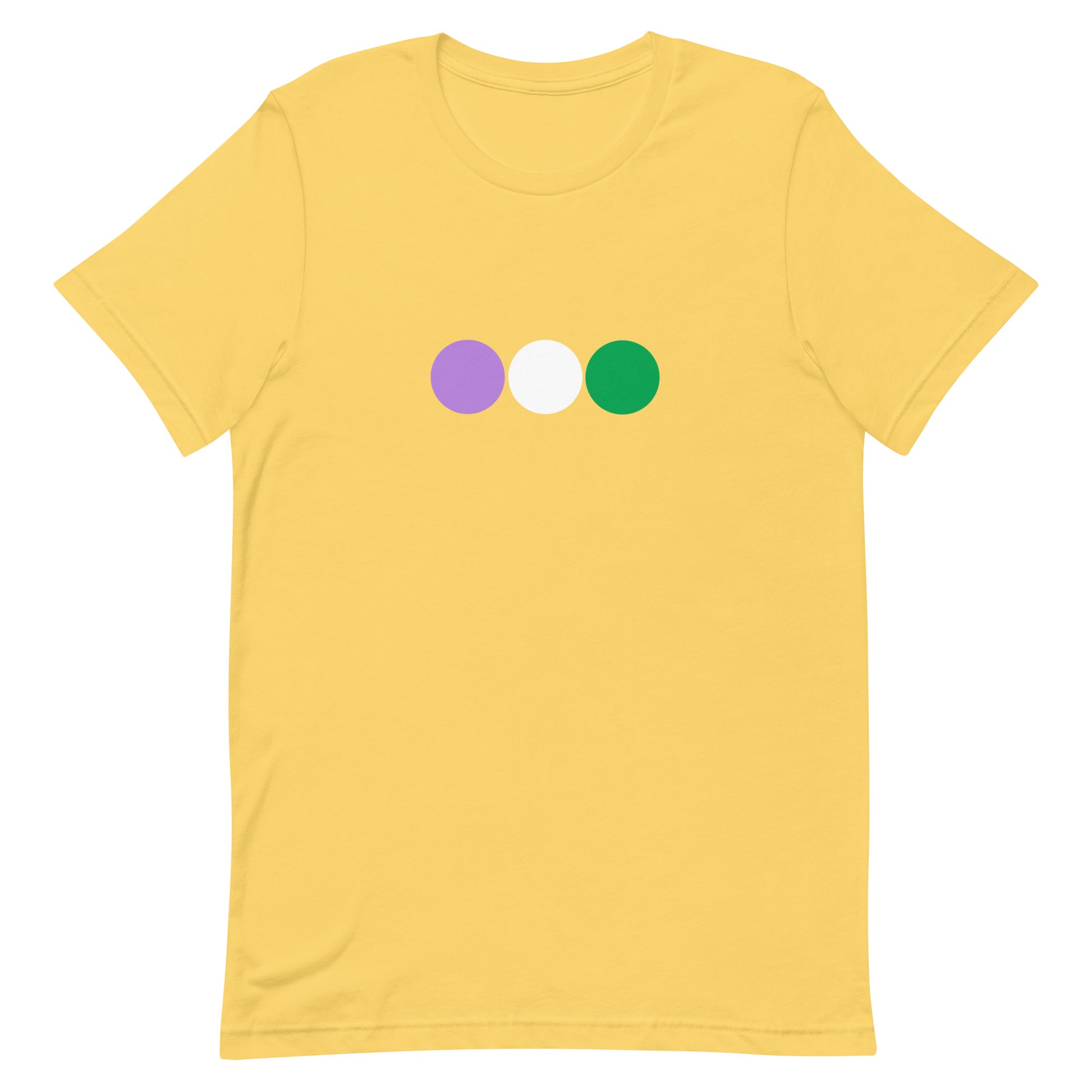 Genderqueer Pride Shirt - Circles Yellow Genderqueer unisex-staple-t-shirt-yellow-front-63bb6cbf5acab