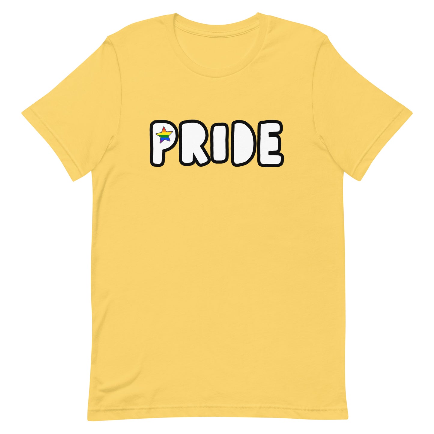 LGBTQ Pride T-Shirt - Pride Star Yellow Pride unisex-staple-t-shirt-yellow-front-63bcc03b99d6c