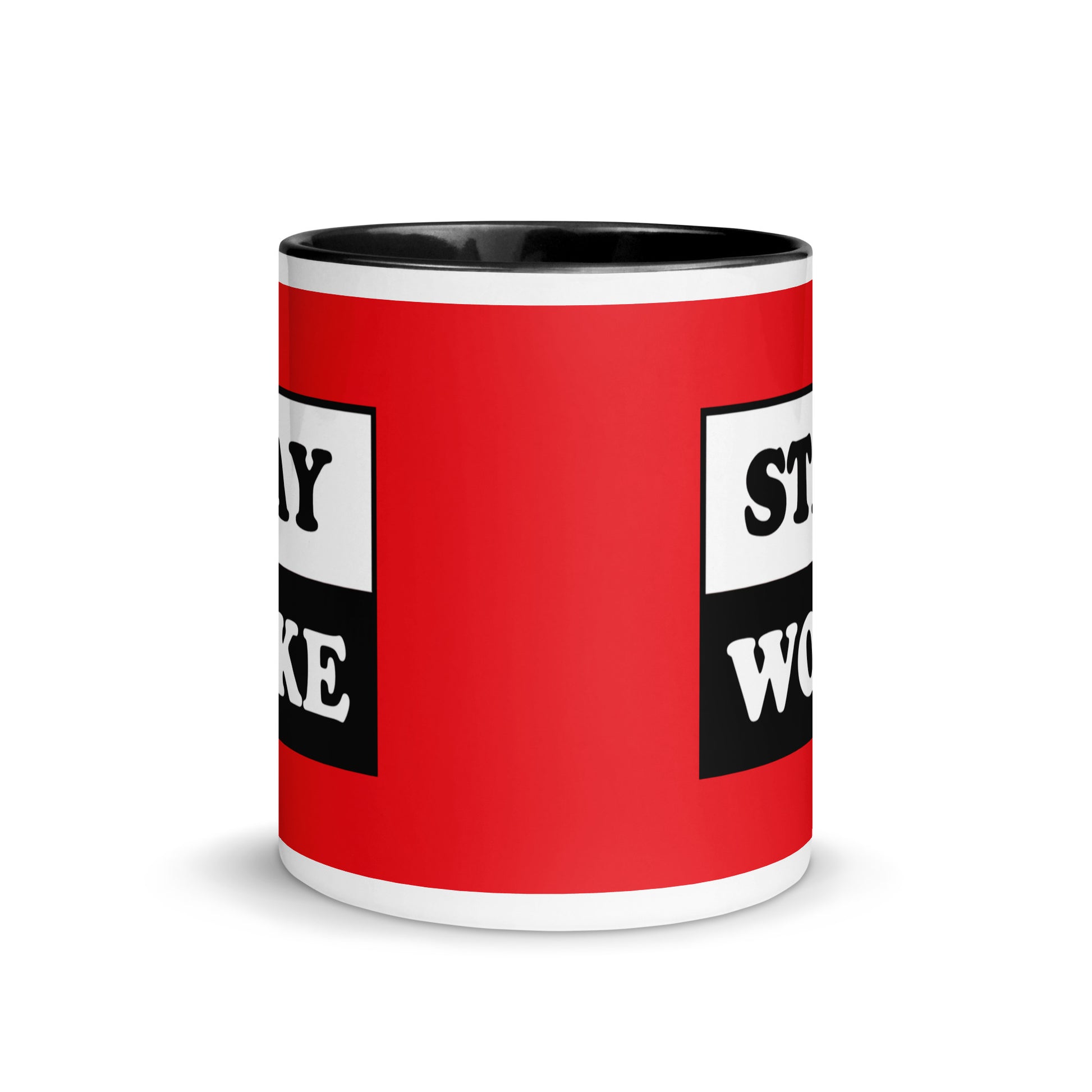 Stay Woke Ceramic Coffee Tea Mug white-ceramic-mug-with-color-inside-black-11oz-front-64126367a56f7