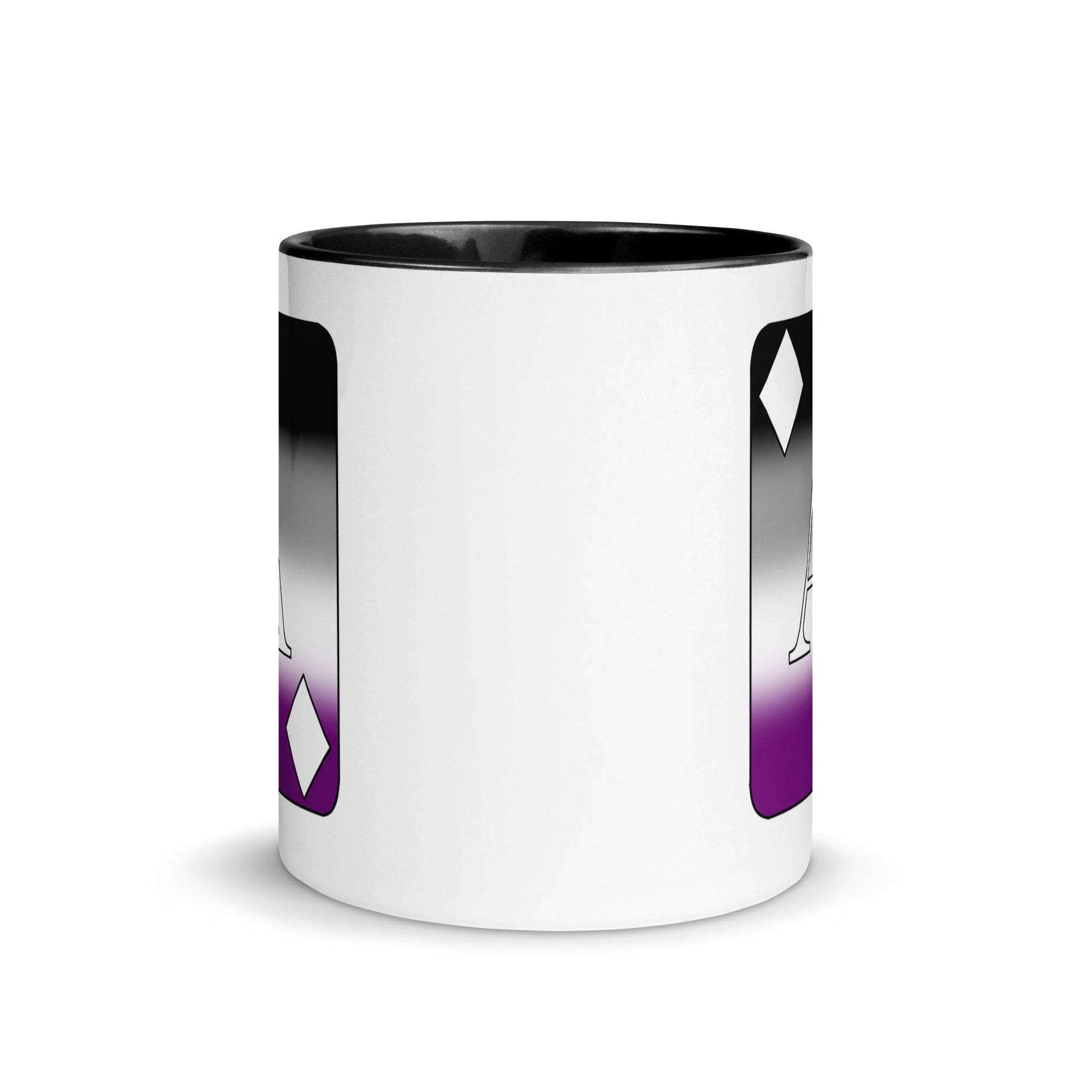 Asexual Ace Pride Ace Card Ceramic Coffee Tea Mug white-ceramic-mug-with-color-inside-black-11oz-front-641275a5b2dc6