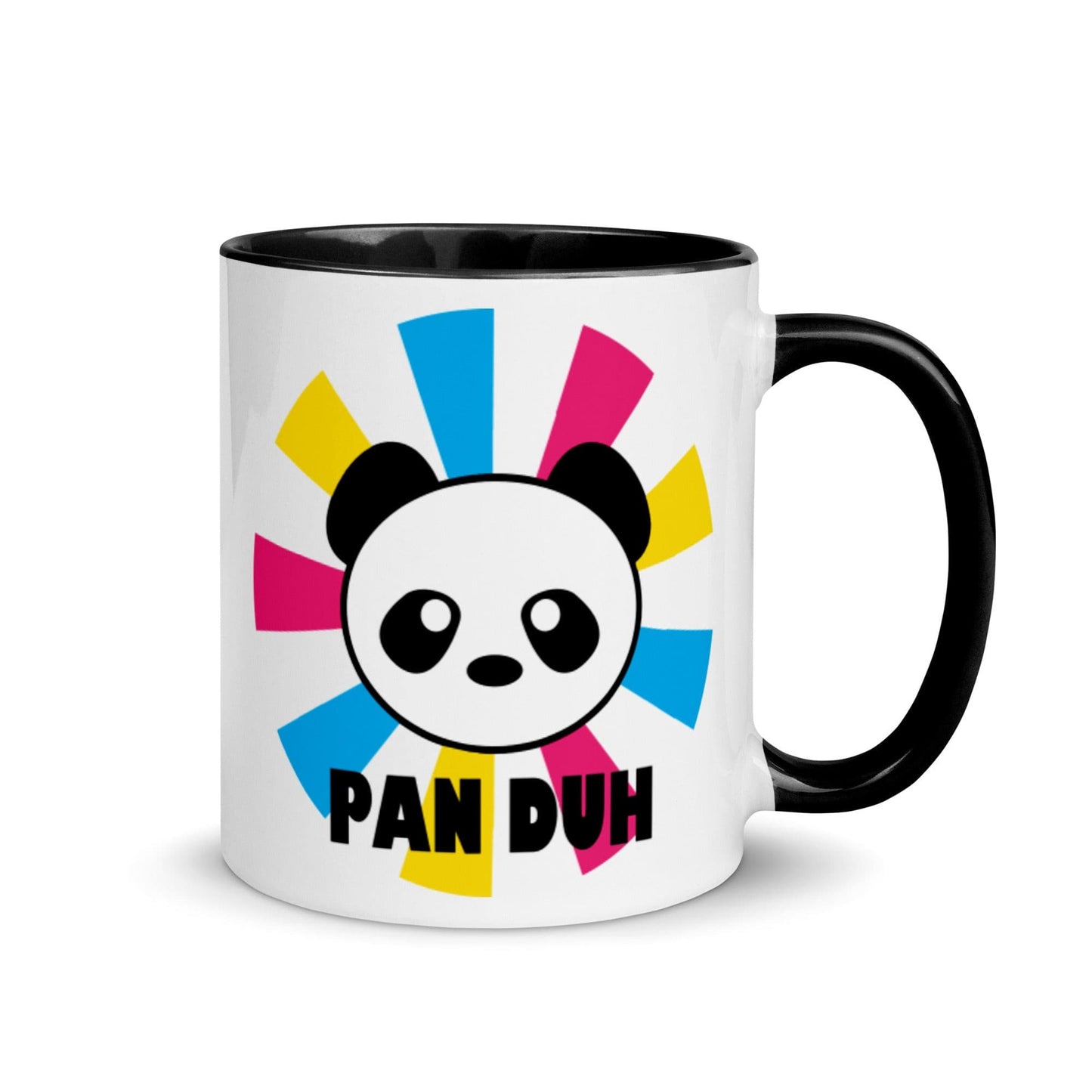 Pansexual Pan Pride Ceramic Coffee Tea Mug - Pan Duh Black Pansexual white-ceramic-mug-with-color-inside-black-11oz-right-639d4540561ed