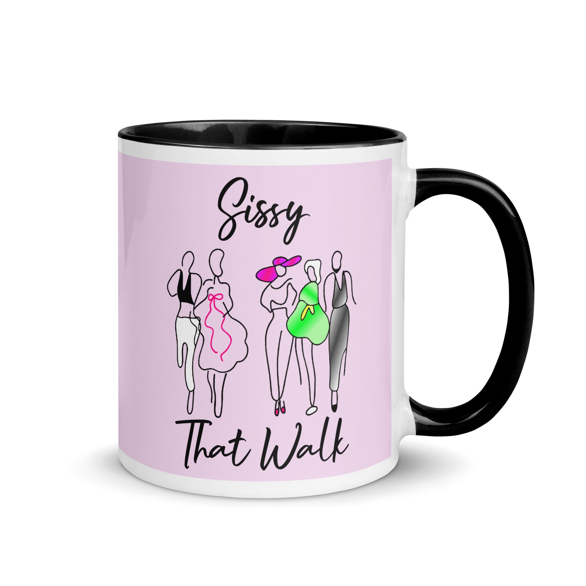 Sissy That Walk Ceramic Coffee Tea Mug white-ceramic-mug-with-color-inside-black-11oz-right-641273b8c5b85