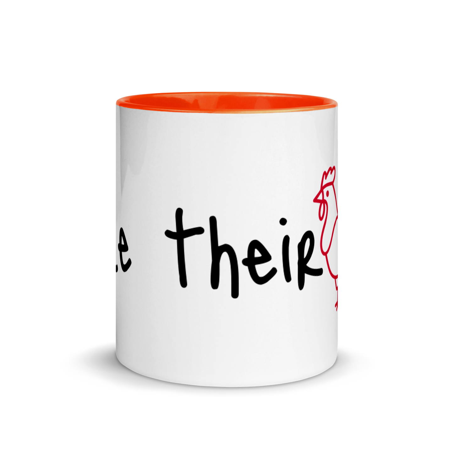 I Like Their Cock Rooster Ceramic Coffee Tea Mug 11oz Orange Nonbinary white-ceramic-mug-with-color-inside-orange-11oz-front-636323a793a1e