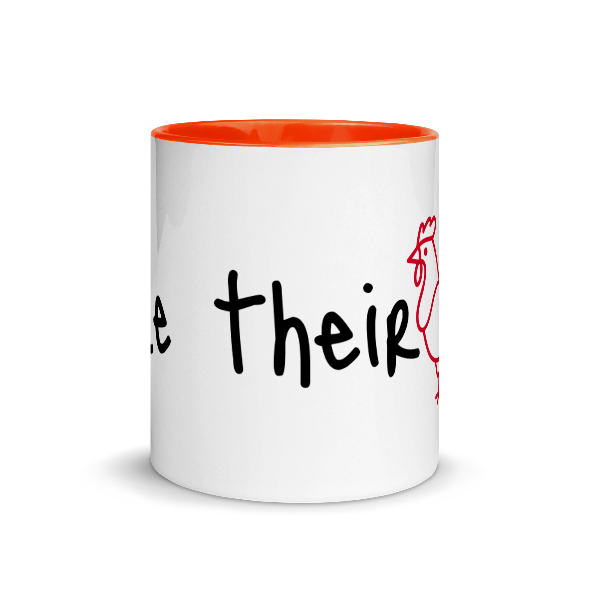 I Like Their Cock Rooster Ceramic Coffee Tea Mug 11oz Orange Nonbinary white-ceramic-mug-with-color-inside-orange-11oz-front-636323a793a1e