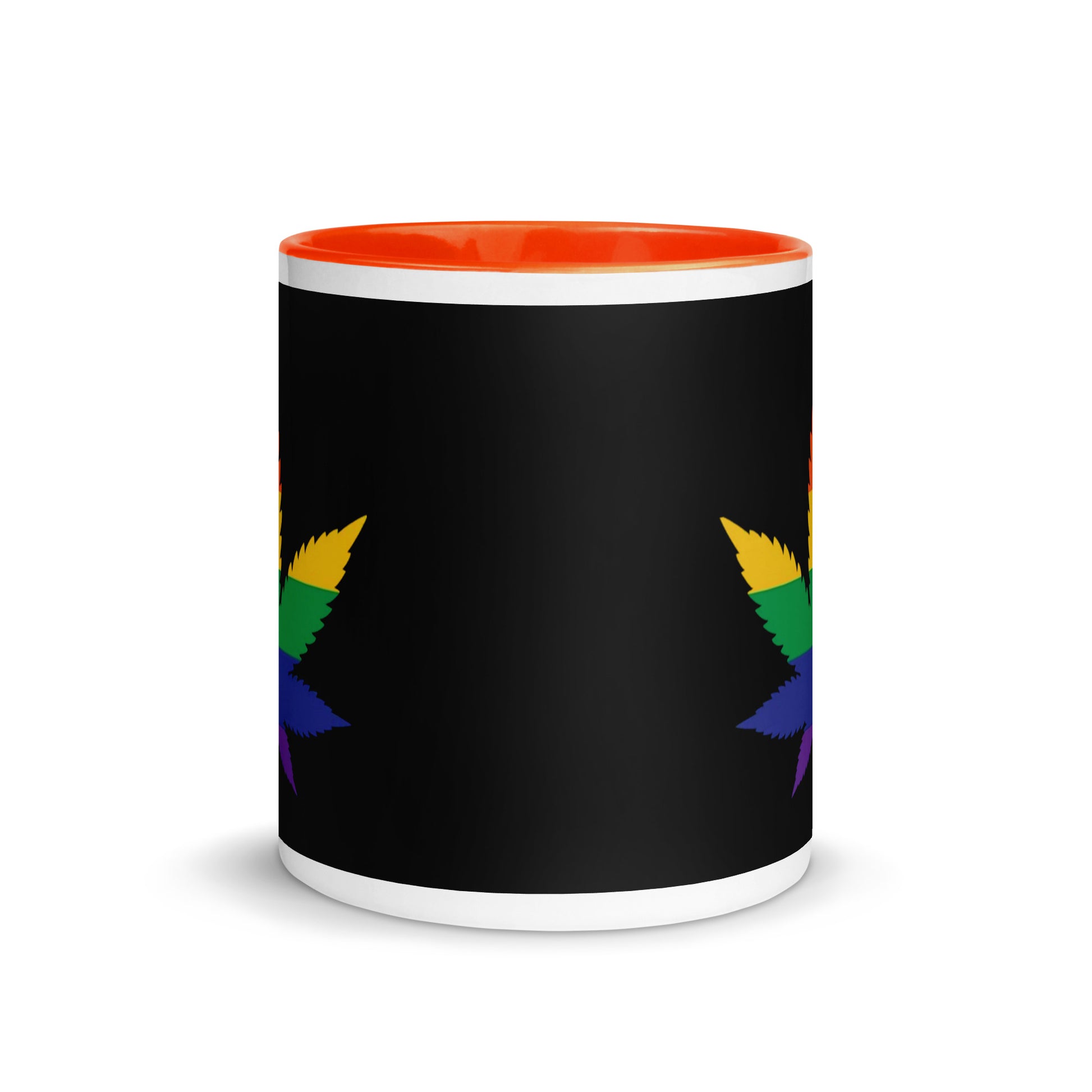 LGBTQ Pride ceramic Coffee Tea Mug - Weed white-ceramic-mug-with-color-inside-orange-11oz-front-641265badd08a