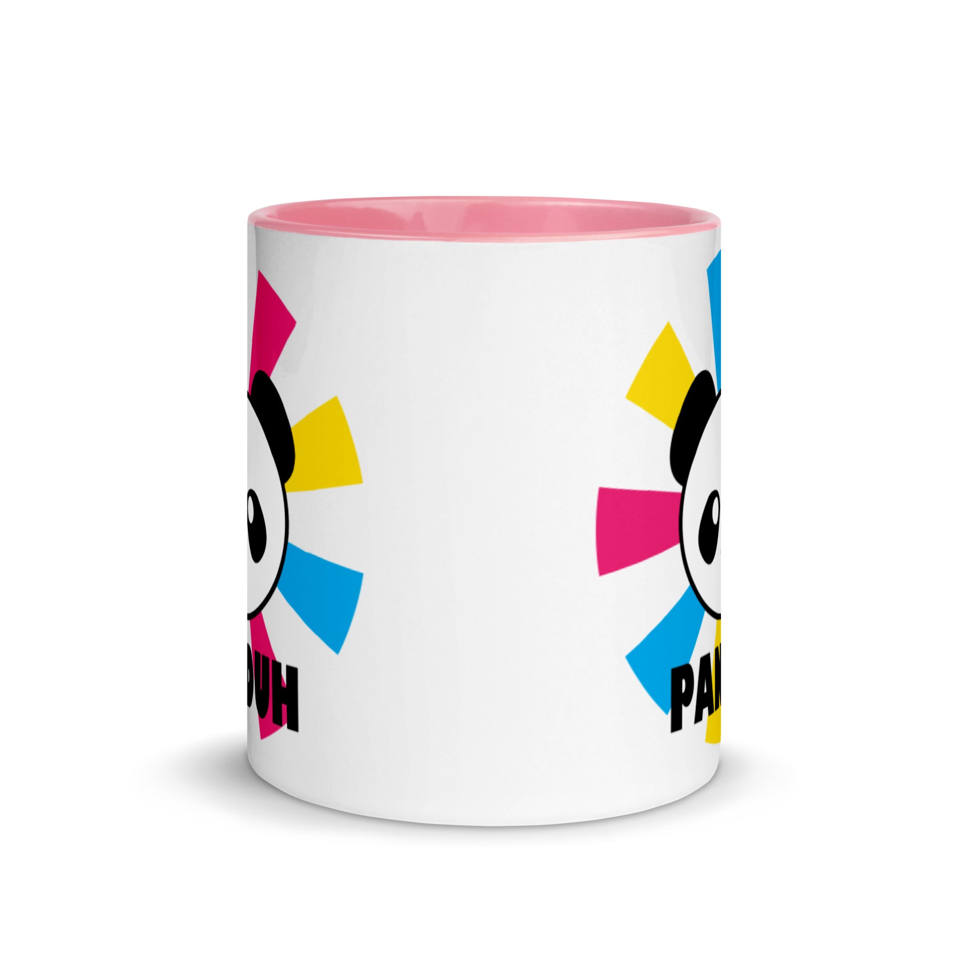 Pansexual Pan Pride Ceramic Coffee Tea Mug - Pan Duh white-ceramic-mug-with-color-inside-pink-11oz-front-639d454058554