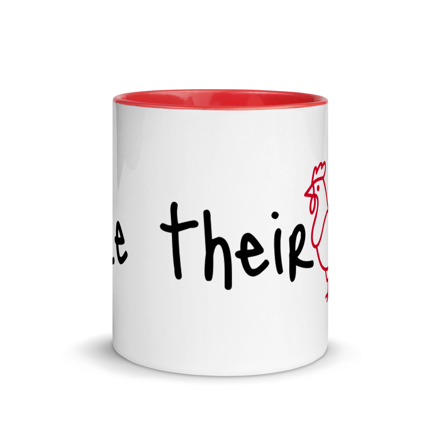 I Like Their Cock Rooster Ceramic Coffee Tea Mug 11oz Red Nonbinary white-ceramic-mug-with-color-inside-red-11oz-front-636323a793782