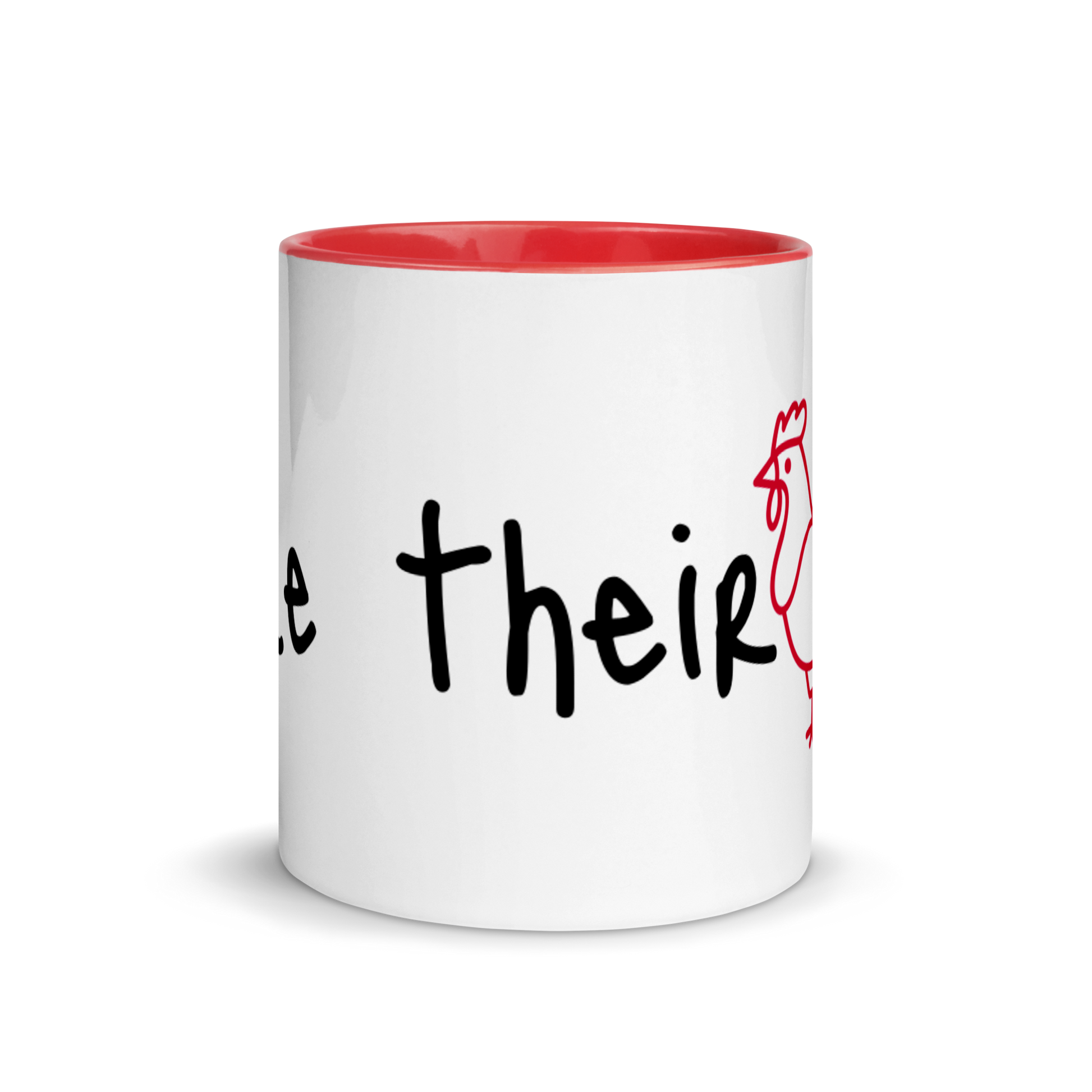 I Like Their Cock Rooster Ceramic Coffee Tea Mug 11oz Red Nonbinary white-ceramic-mug-with-color-inside-red-11oz-front-636323a793782