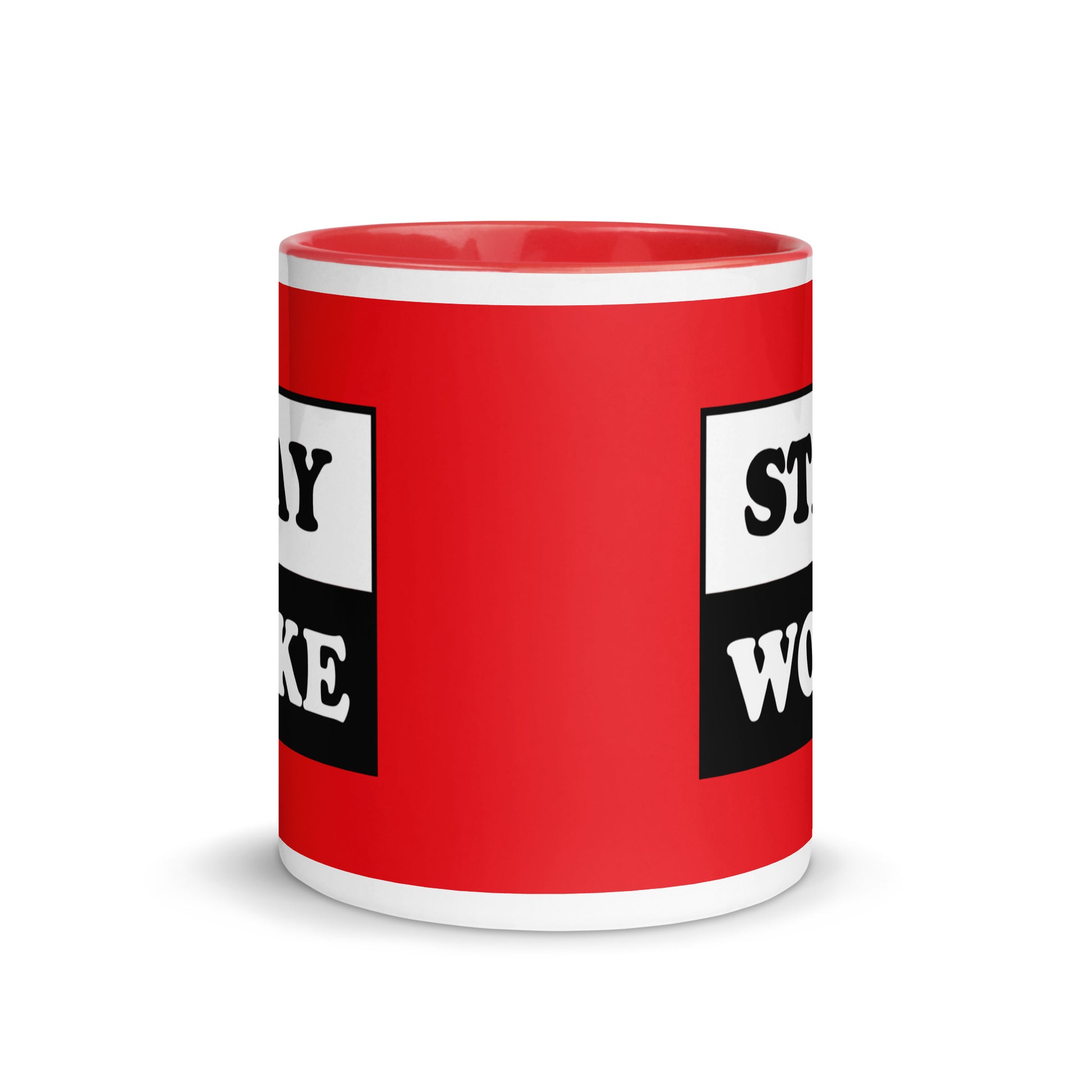 Stay Woke Ceramic Coffee Tea Mug white-ceramic-mug-with-color-inside-red-11oz-front-64126367a581c