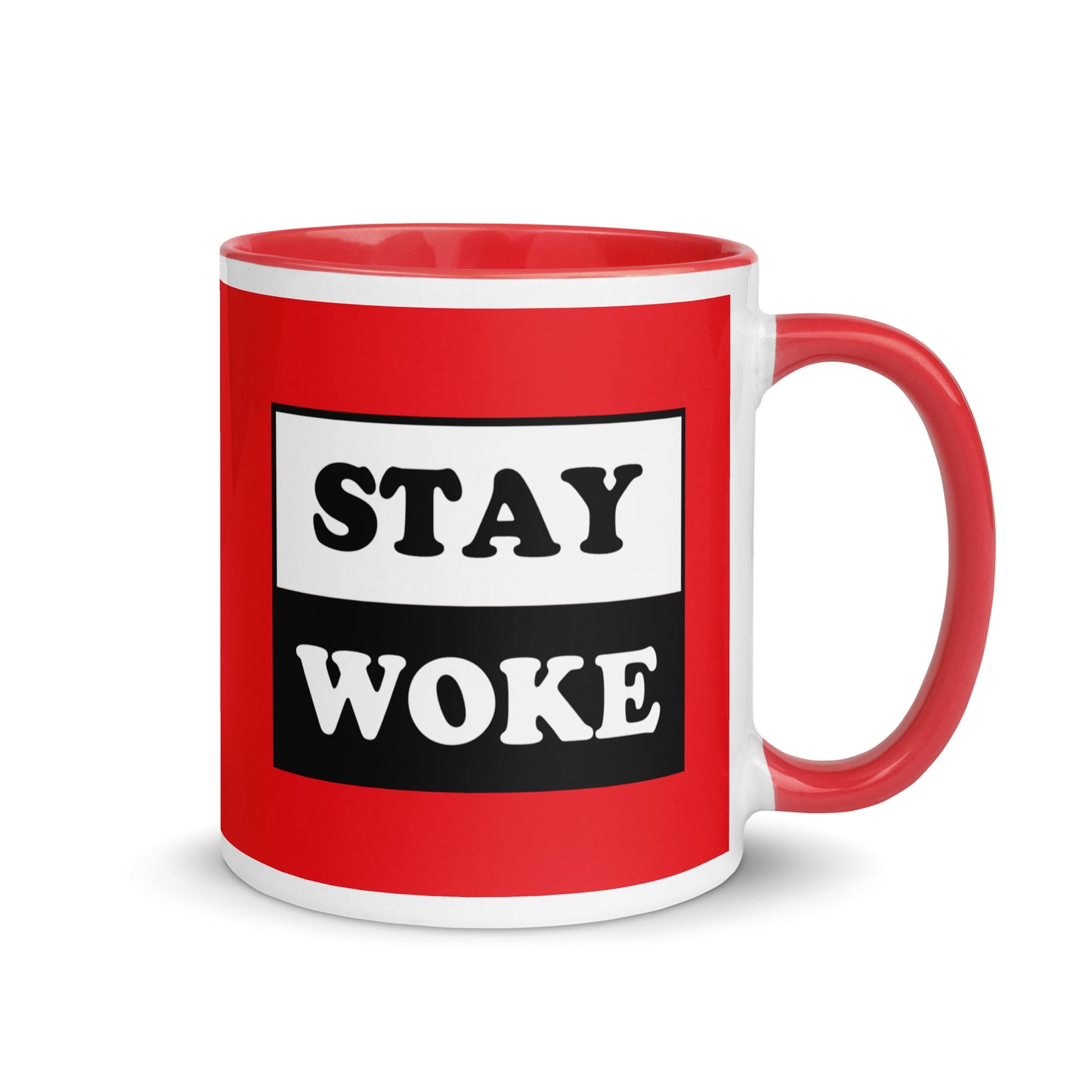 Stay Woke Ceramic Coffee Tea Mug white-ceramic-mug-with-color-inside-red-11oz-right-64126367a57da