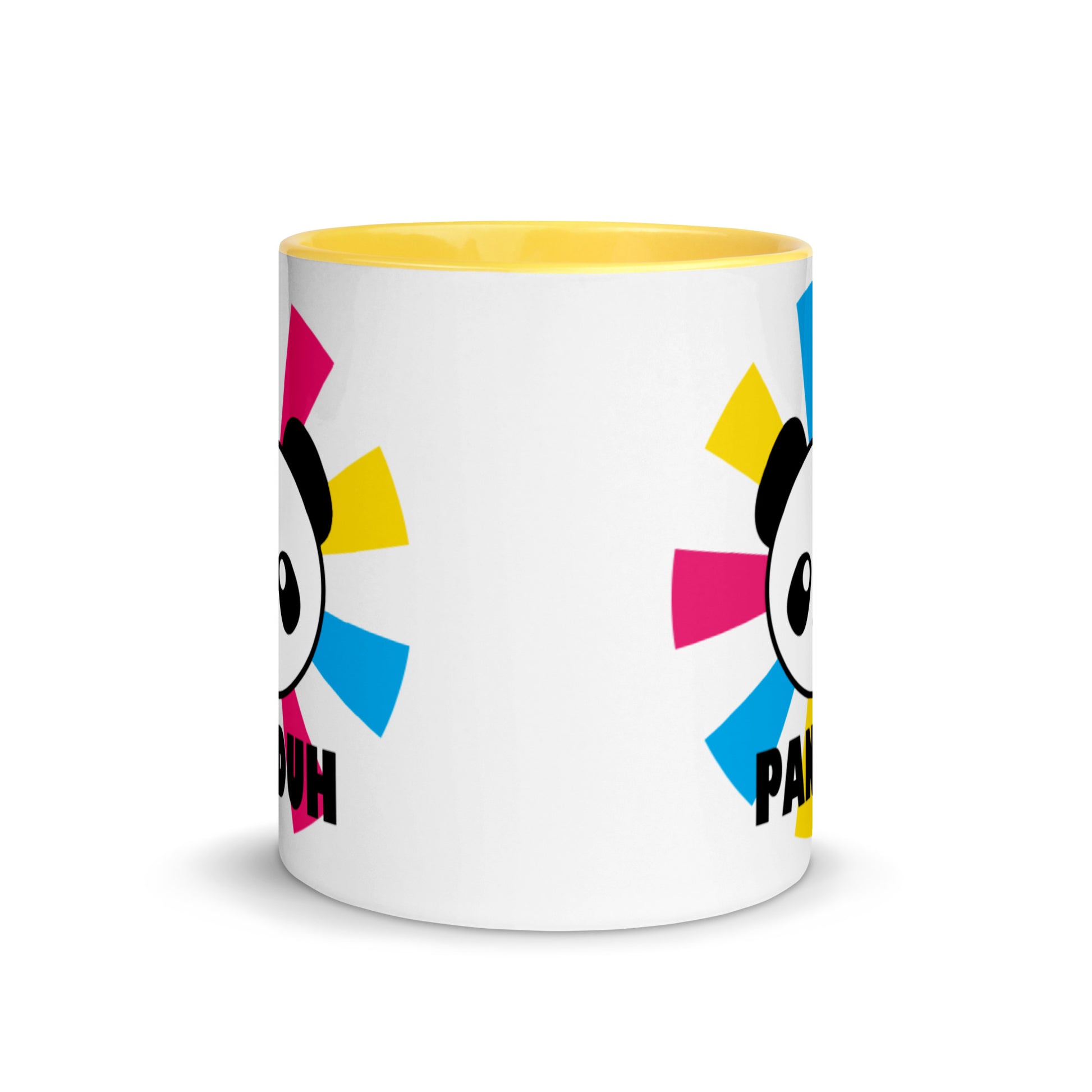 Pansexual Pan Pride Ceramic Coffee Tea Mug - Pan Duh white-ceramic-mug-with-color-inside-yellow-11oz-front-639d454058731