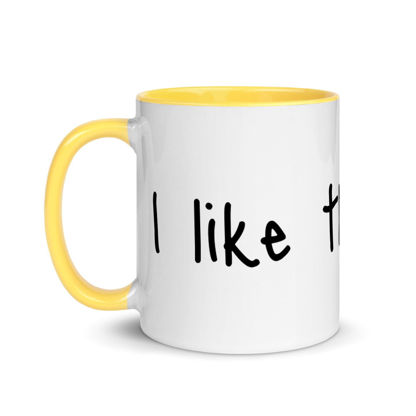 I Like Their Cock Rooster Ceramic Coffee Tea Mug 11oz white-ceramic-mug-with-color-inside-yellow-11oz-left-636323a7941b0