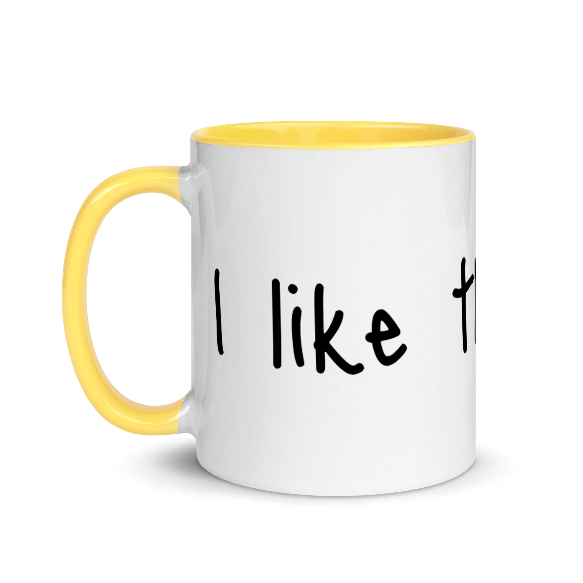 I Like Their Cock Rooster Ceramic Coffee Tea Mug 11oz white-ceramic-mug-with-color-inside-yellow-11oz-left-636323a7941b0