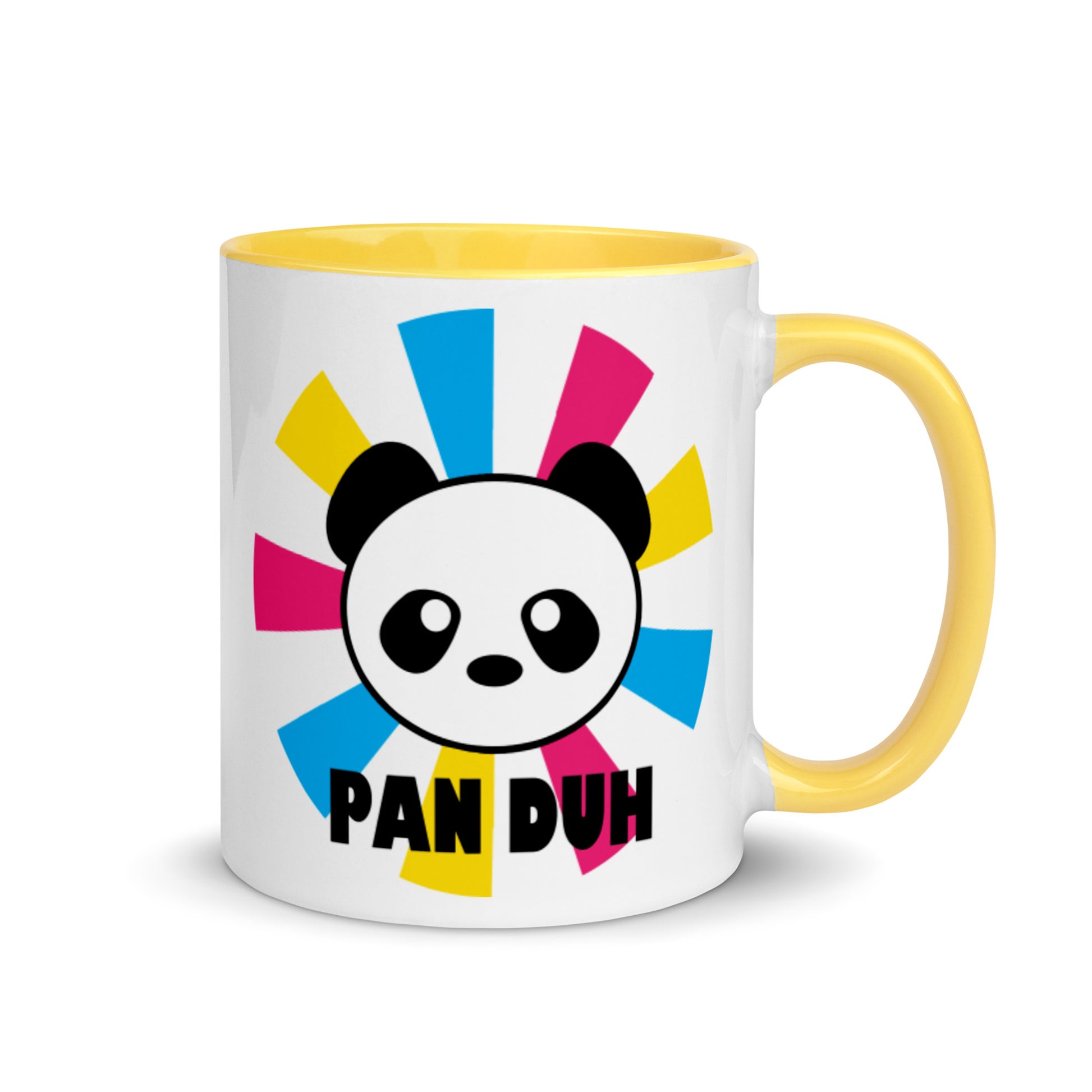 Pansexual Pan Pride Ceramic Coffee Tea Mug - Pan Duh Yellow Pansexual white-ceramic-mug-with-color-inside-yellow-11oz-right-639d454058674