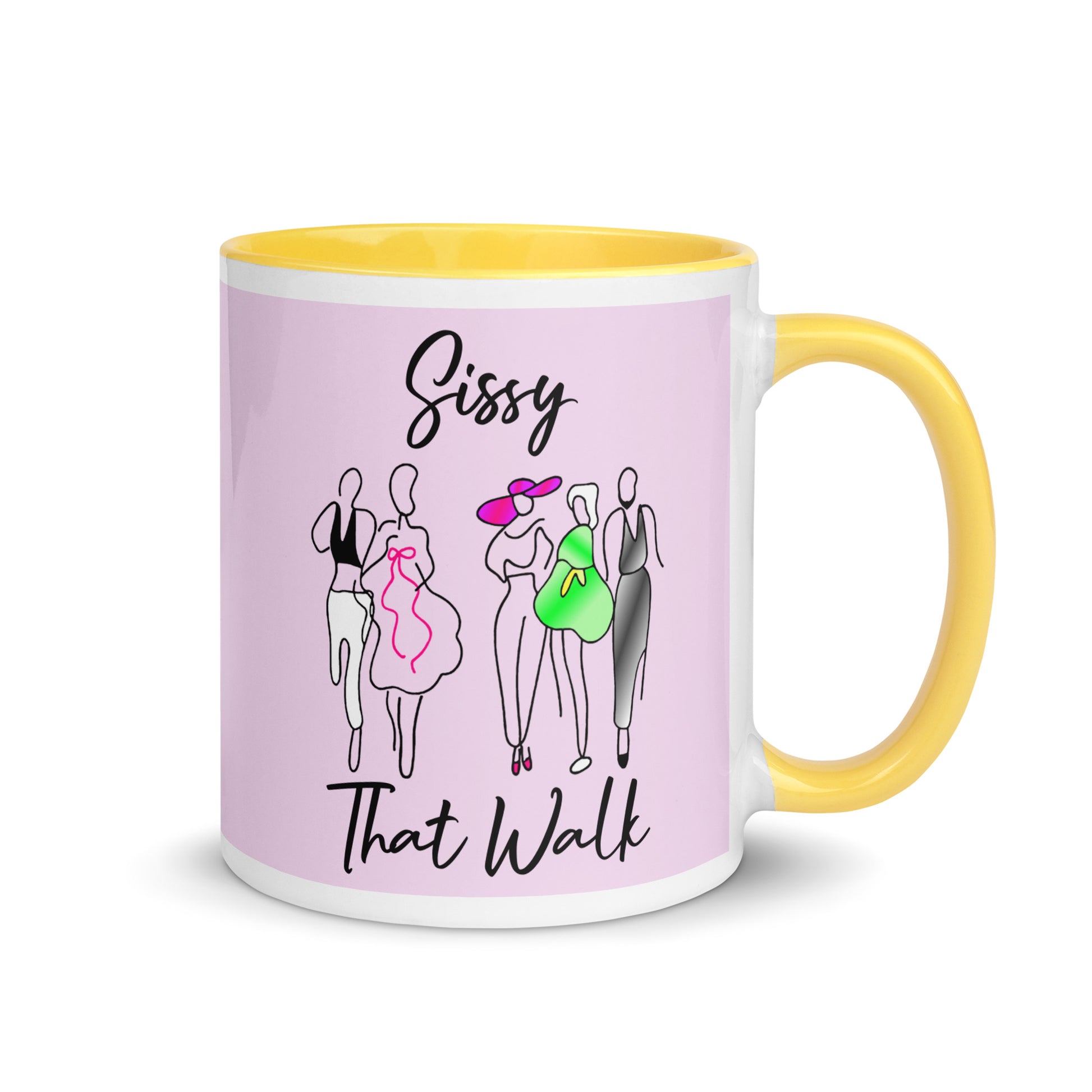 Sissy That Walk Ceramic Coffee Tea Mug white-ceramic-mug-with-color-inside-yellow-11oz-right-641273b8c68f2