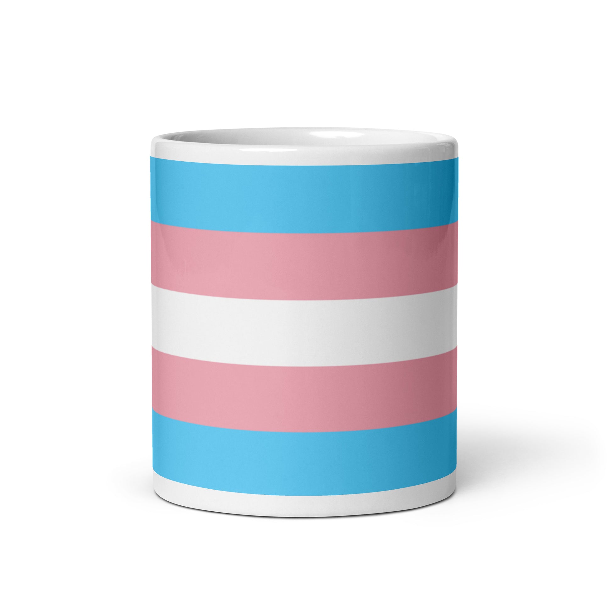 Transgender Trans Pride Flag Ceramic Coffee Tea Mug 11oz Transgender white-glossy-mug-11oz-front-view-6376e78f84741