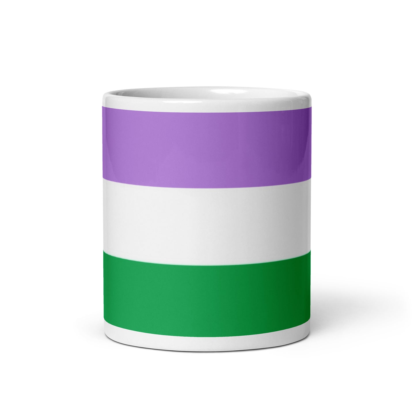 Genderqueer Pride Flag Coffee Tea Ceramic Mug 11oz Genderqueer white-glossy-mug-11oz-front-view-6376ebf35a9cd