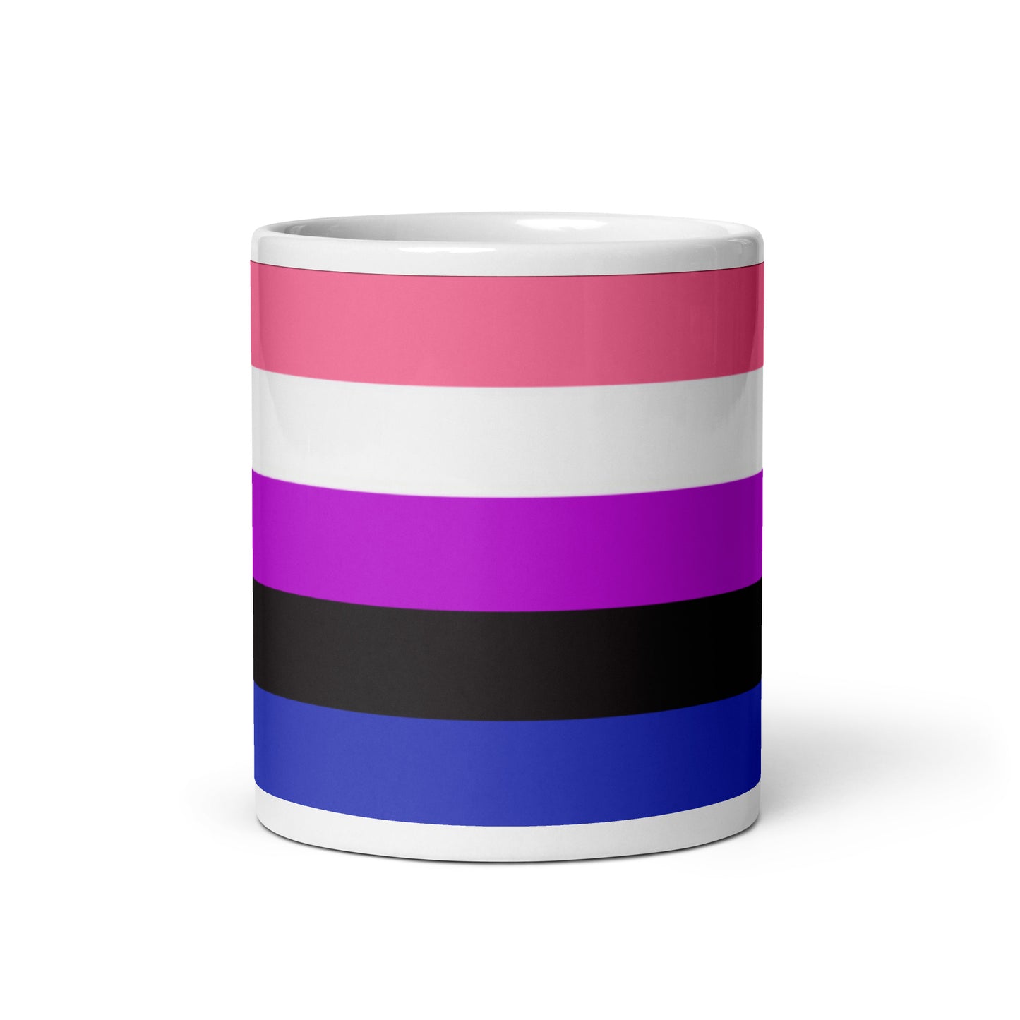 Genderfluid Pride Flag Ceramic Coffee Tea Mug 11oz Genderfluid white-glossy-mug-11oz-front-view-6376ec31d10a2