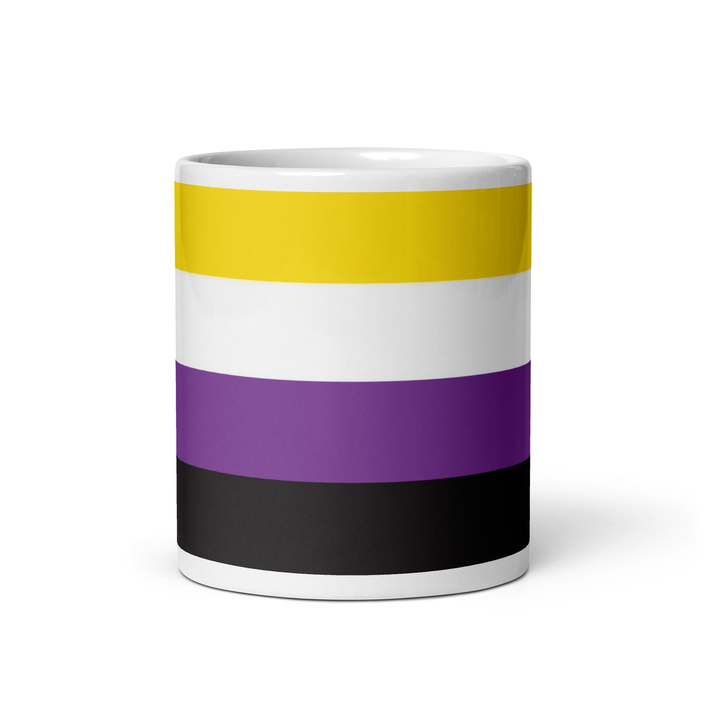 Nonbinary Enby Pride Flag Ceramic Coffee Tea Mug 11oz Nonbinary white-glossy-mug-11oz-front-view-6376ecf57816a