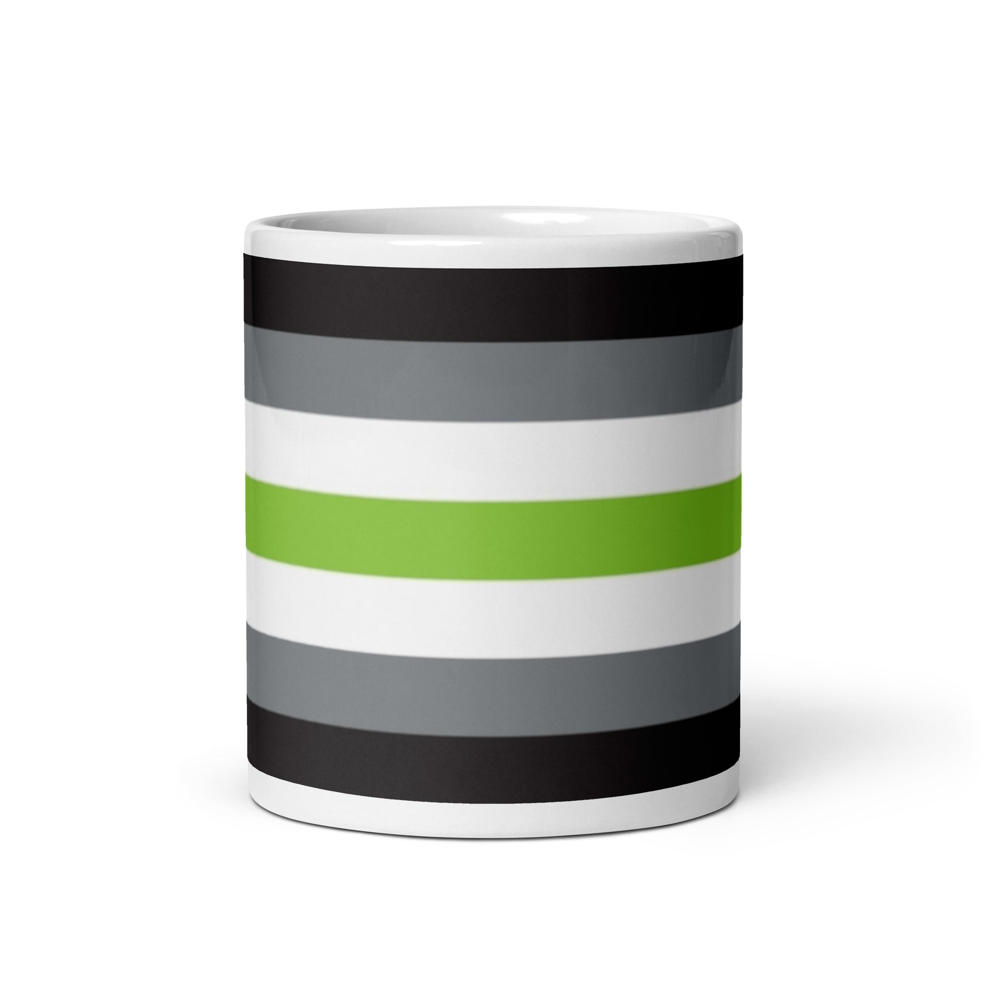 Agender Pride Flag Ceramic Coffee Tea Mug 11oz Agender white-glossy-mug-11oz-front-view-6376ed2e0a12e