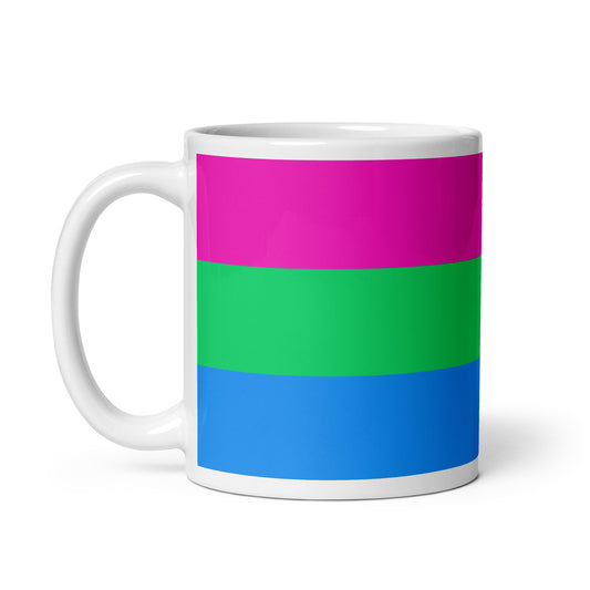 Polysexual Poly Pride Flag Ceramic Coffee Tea Mug white-glossy-mug-11oz-handle-on-left-6376e984031d4