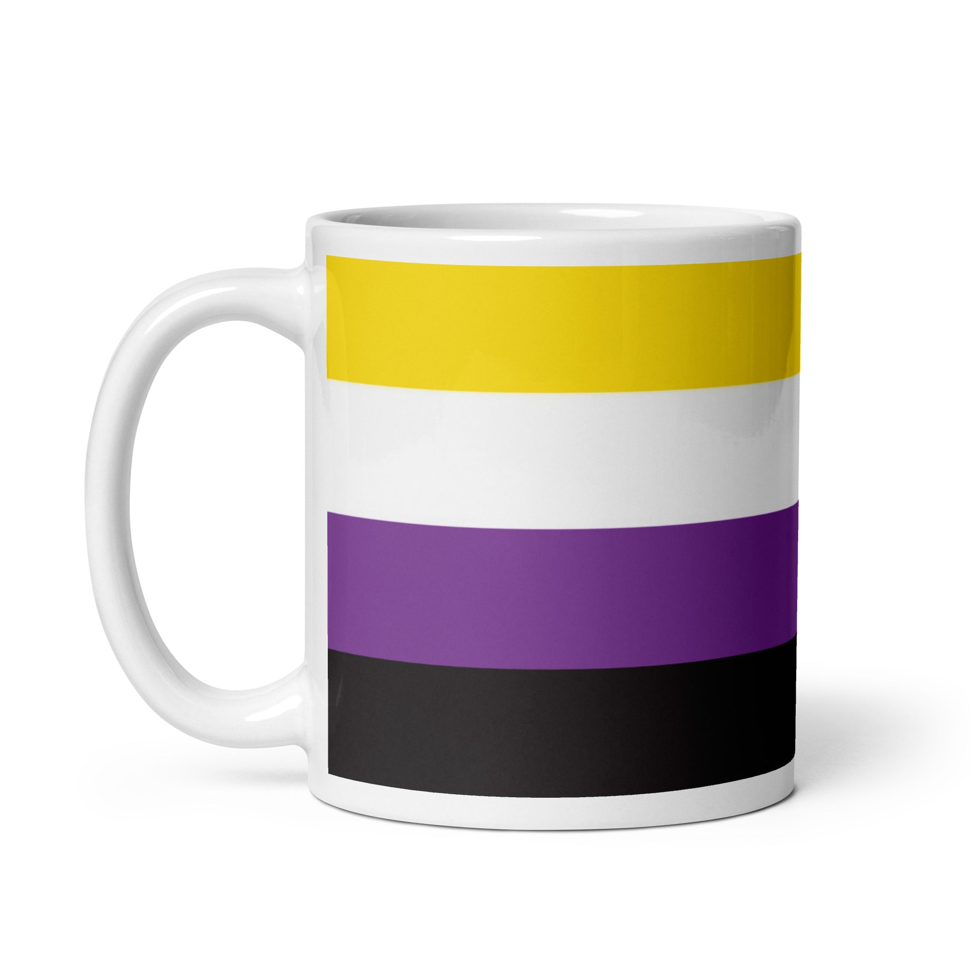 Nonbinary Enby Pride Flag Ceramic Coffee Tea Mug white-glossy-mug-11oz-handle-on-left-6376ecf5780d2