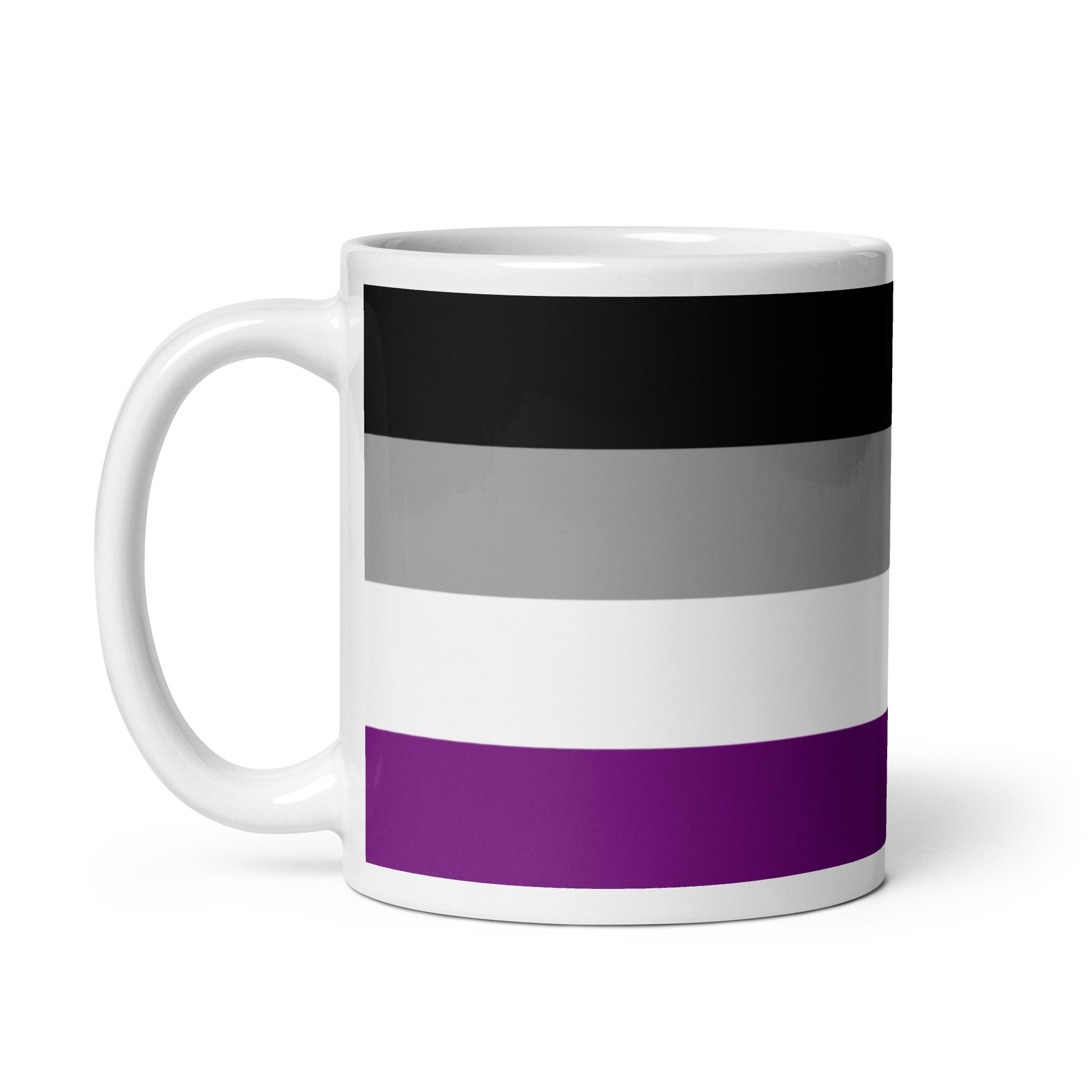 Asexual Ace Pride Flag Ceramic Coffee Tea Mug white-glossy-mug-11oz-handle-on-left-6376f7c1ddf7a