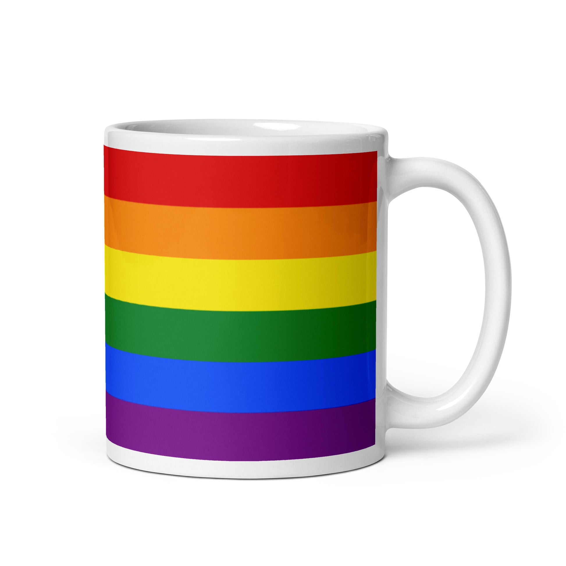 LGBTQ Pride Flag Ceramic Coffee Tea Mug white-glossy-mug-11oz-handle-on-right-6376e9171b4c5