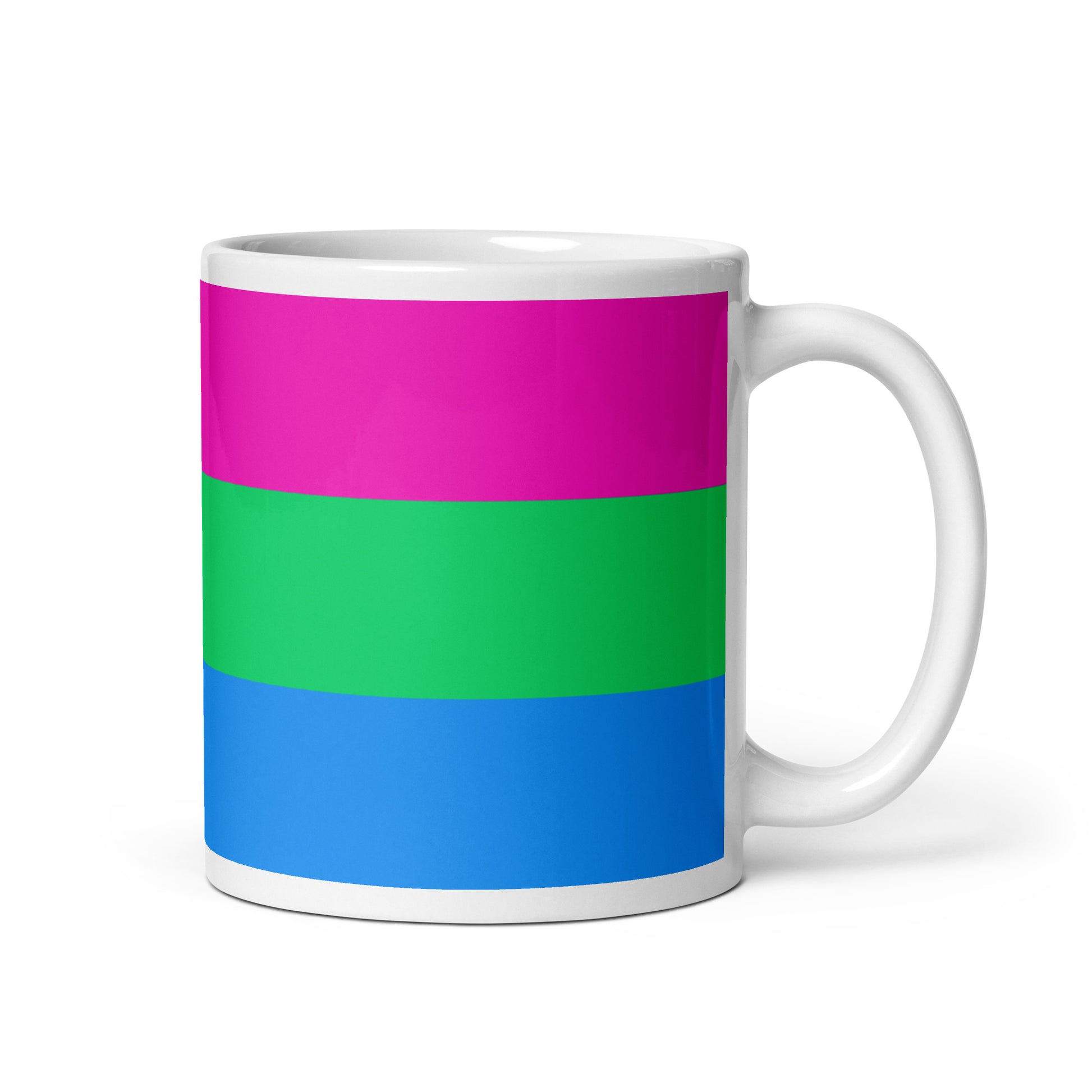 Polysexual Poly Pride Flag Ceramic Coffee Tea Mug white-glossy-mug-11oz-handle-on-right-6376e984014d6