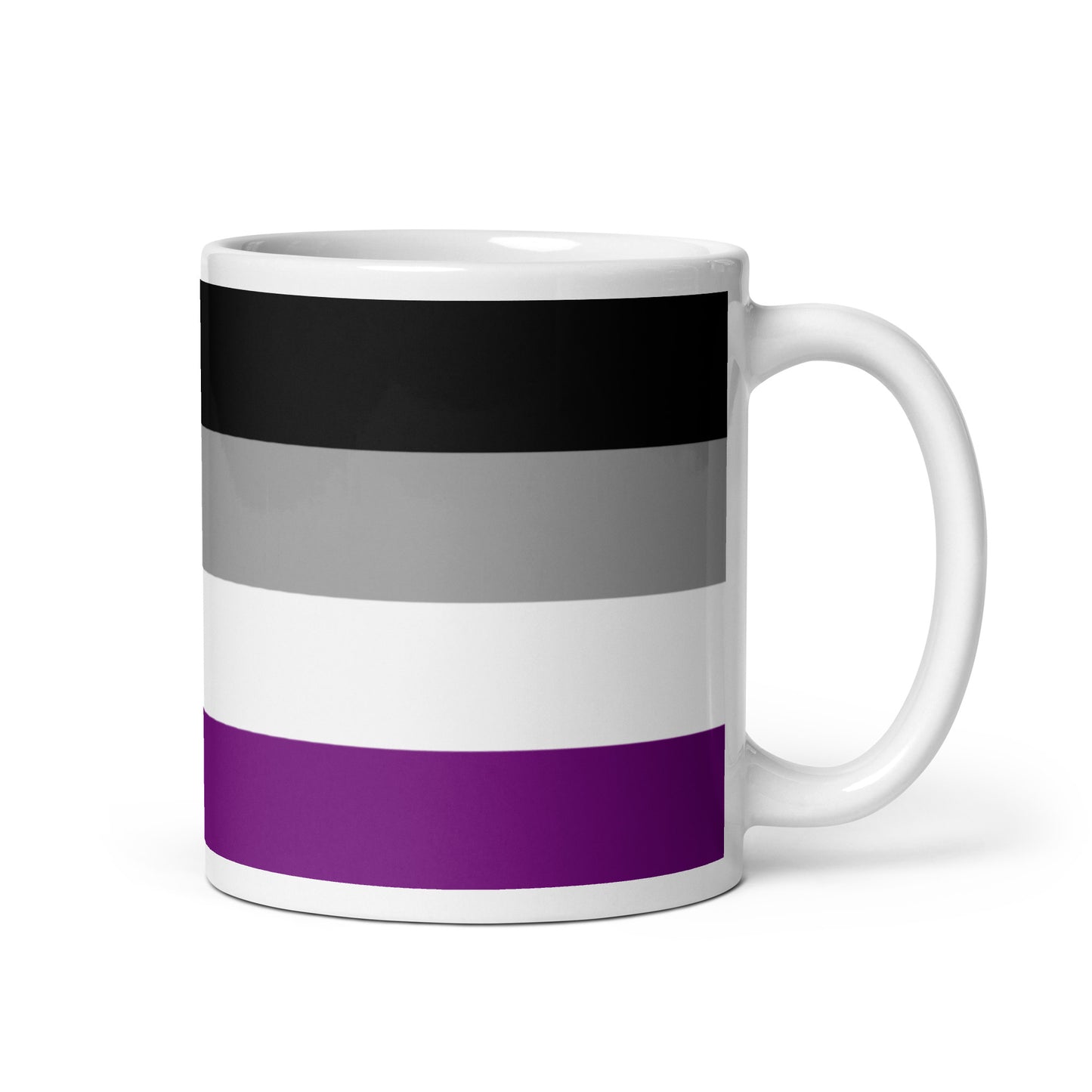 Asexual Ace Pride Flag Ceramic Coffee Tea Mug white-glossy-mug-11oz-handle-on-right-6376f7c1dd71b