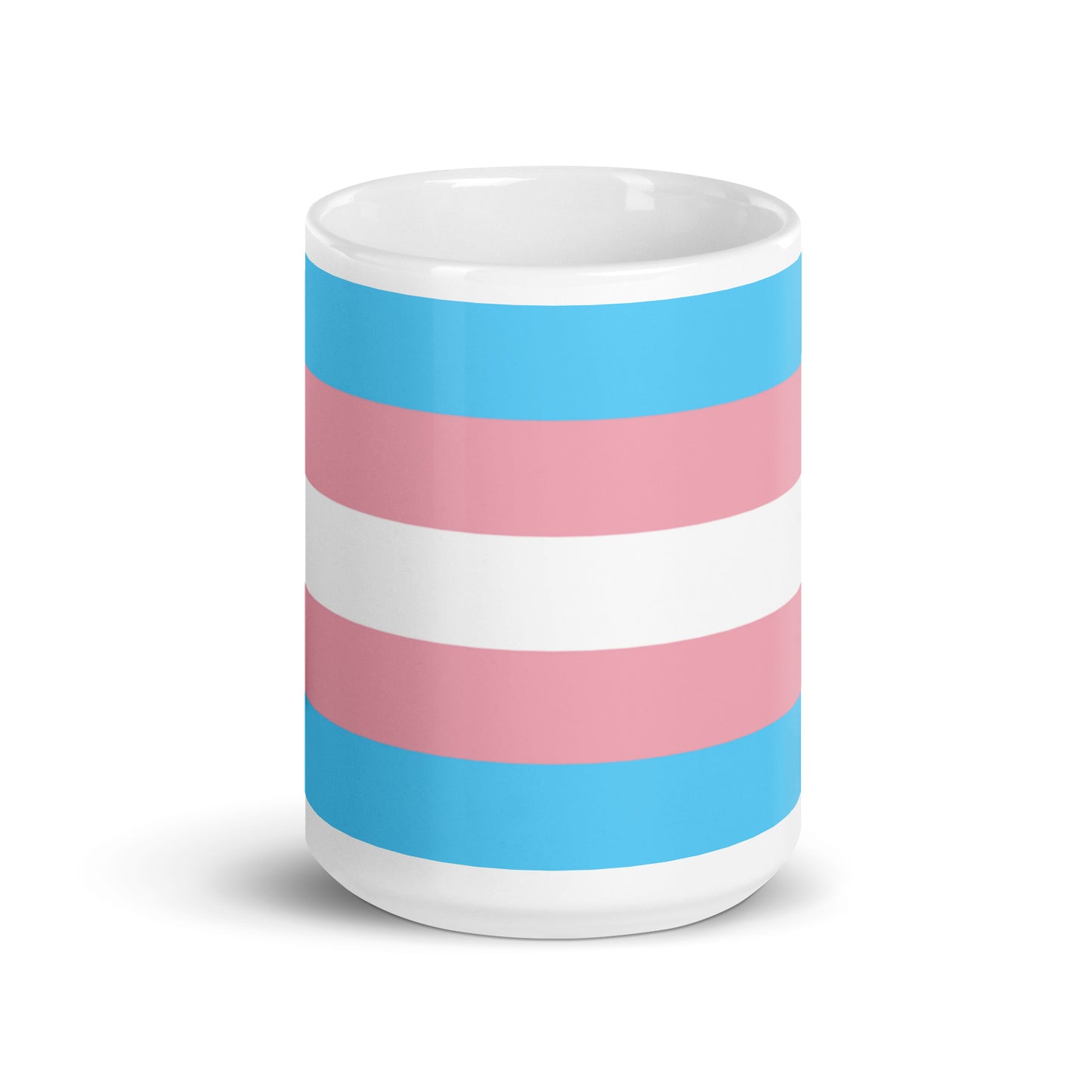 Transgender Trans Pride Flag Ceramic Coffee Tea Mug 15oz Transgender white-glossy-mug-15oz-front-view-6376e78f85922