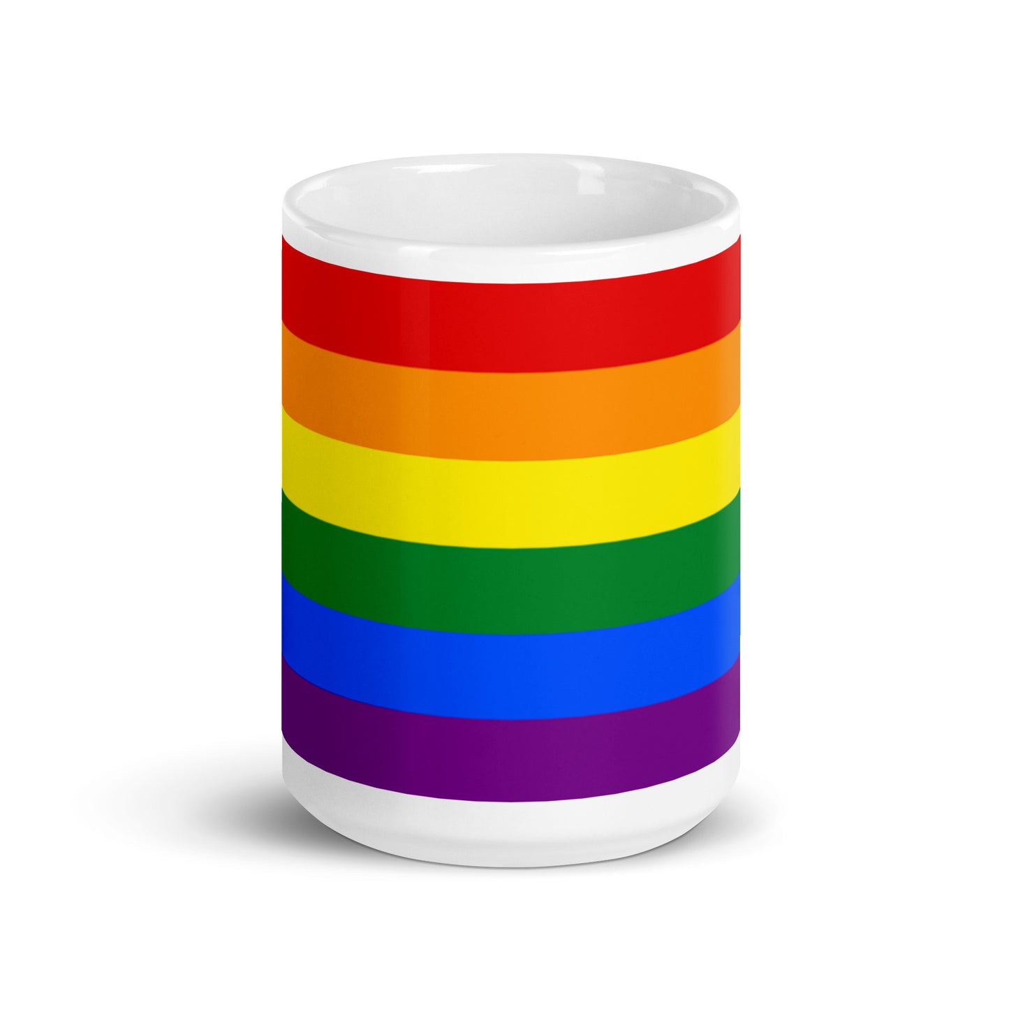 LGBTQ Pride Flag Ceramic Coffee Tea Mug 15oz Pride white-glossy-mug-15oz-front-view-6376e9171be4d