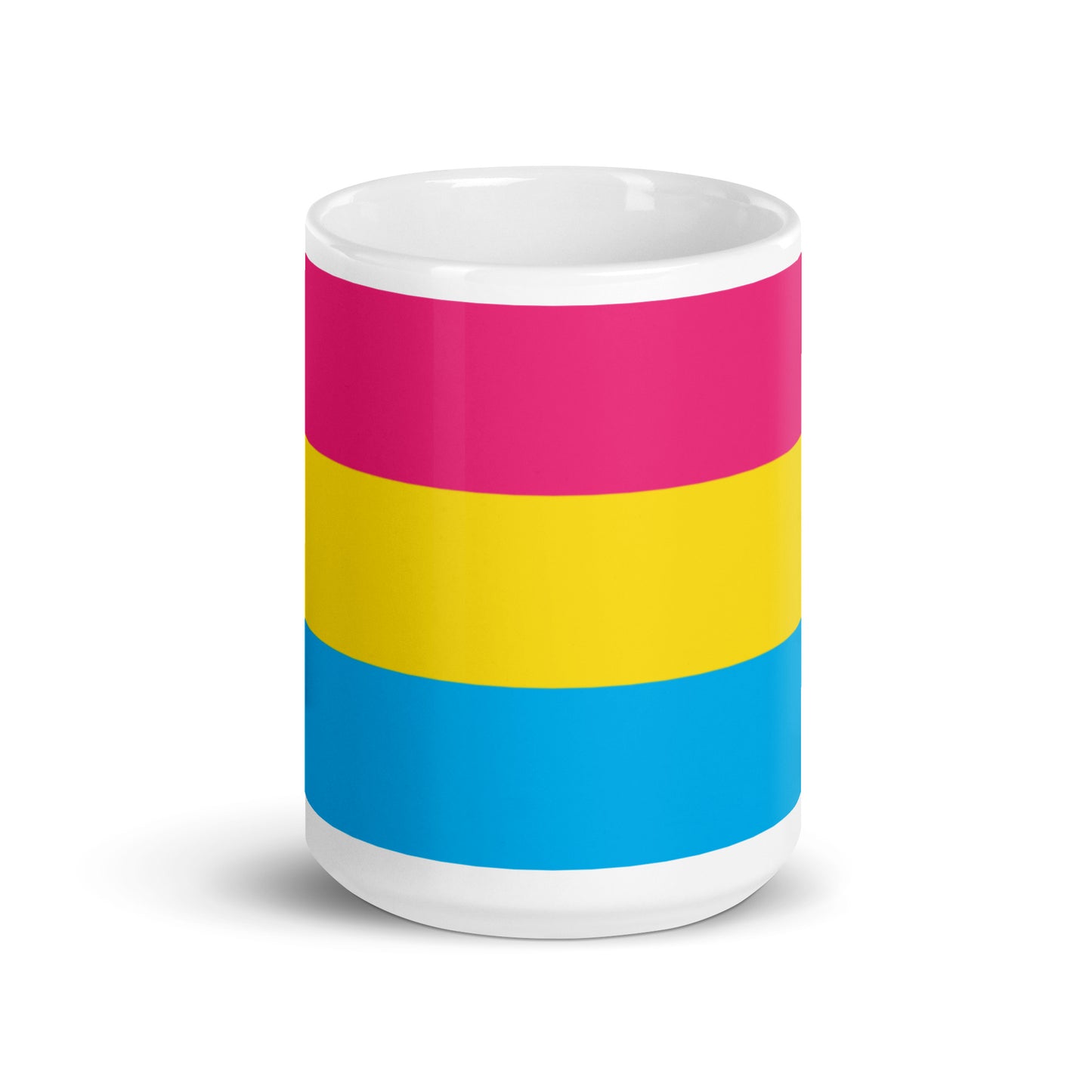 Pansexual Pan Pride Flag Ceramic Coffee Tea Mug 15oz Pansexual white-glossy-mug-15oz-front-view-6376eb1786625