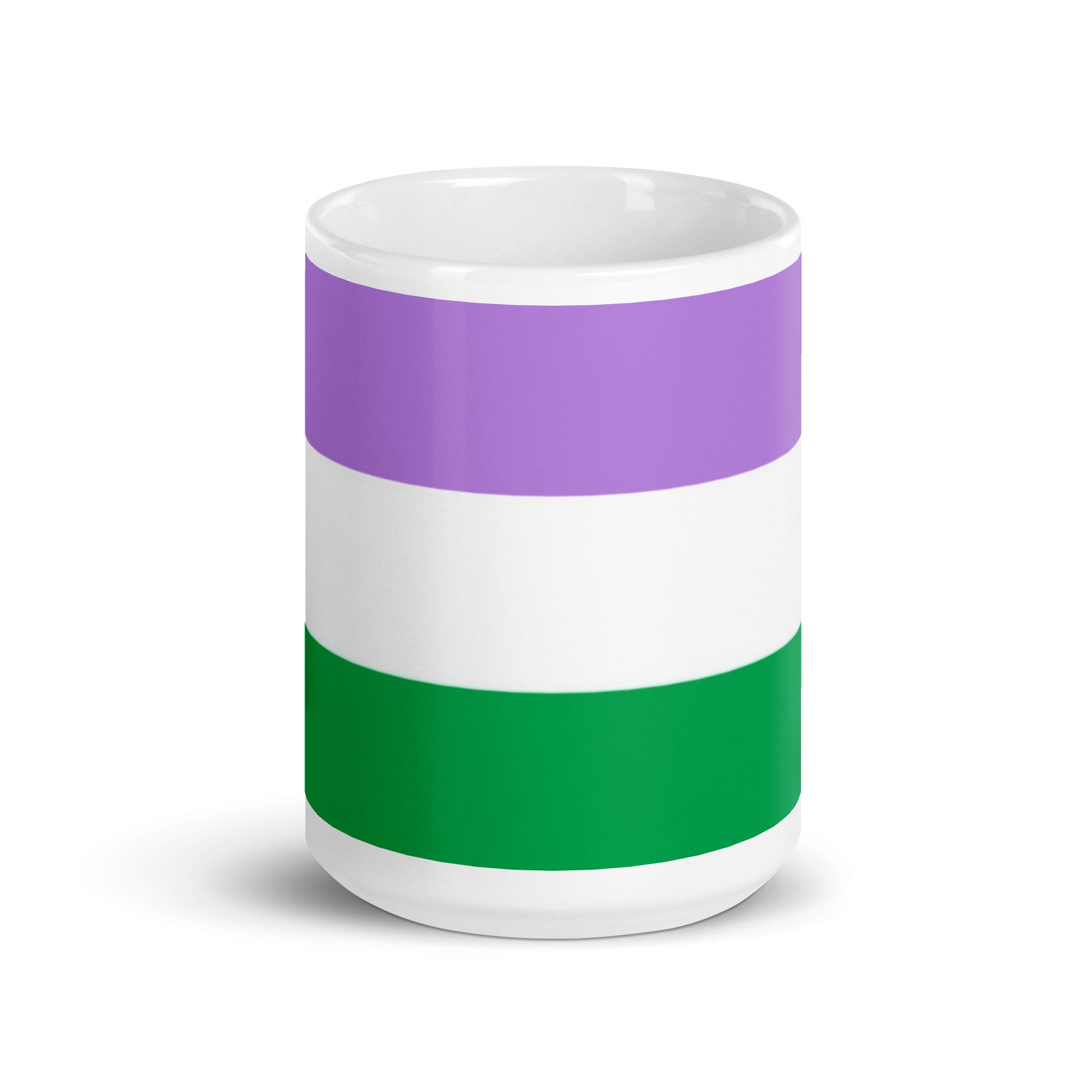 Genderqueer Pride Flag Coffee Tea Ceramic Mug 15oz Genderqueer white-glossy-mug-15oz-front-view-6376ebf35ac79